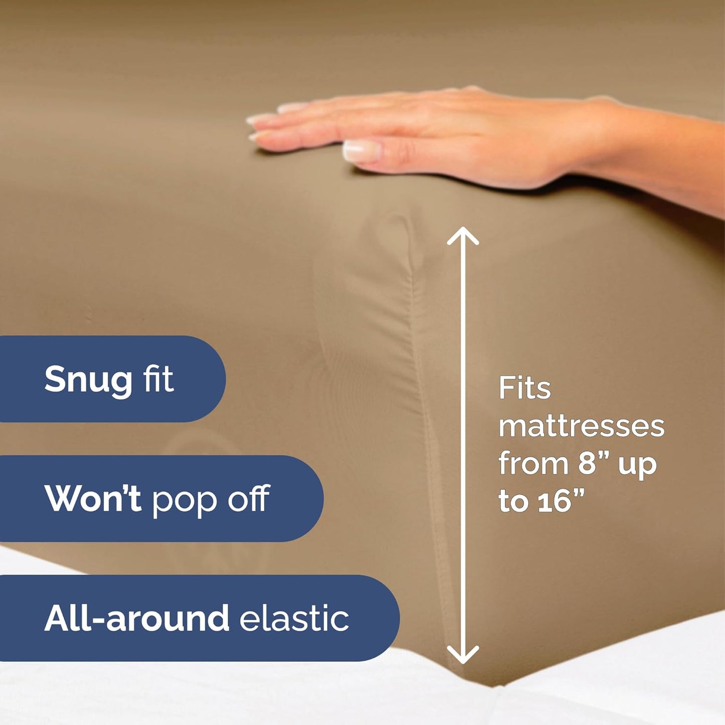 Twin Size 3 Piece Sheet Set - Extra Soft, Breathable & Cooling Sheets - Hotel Luxury Durable Bed Sheets for Women & Men - Deep Pockets, Easy-Fit & Wrinkle-Free Sheets - Caramel Oeko-Tex Bed Sheet Set