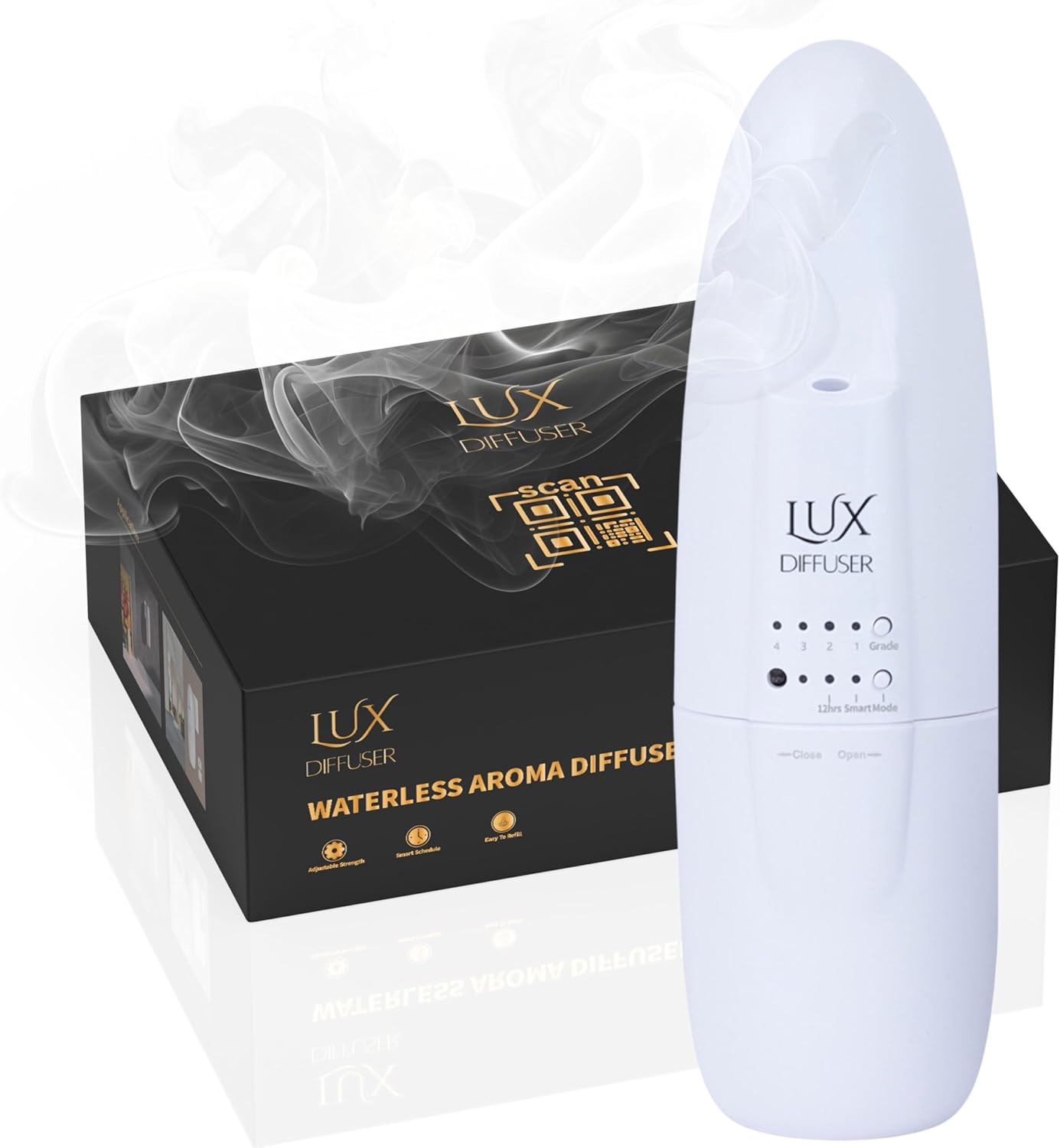 Lux Diffuser – Plug-in Waterless Essential Oil Diffuser, Nanotechnology, Silent Wall Scent Machine for Home & Office, Up to 500 Sq. Ft Coverage (Diffuser Without Scent)