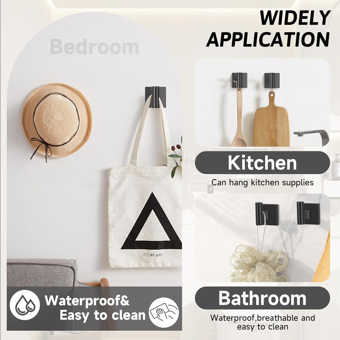 Matte Black Towel Bar Bathroom Hardware Accessories Set, 5 Pieces Toilet Paper Holder Towel Holder Set, 23.6 Inch Stainless Steel Towel Racks for Bathroom Wall Mounted