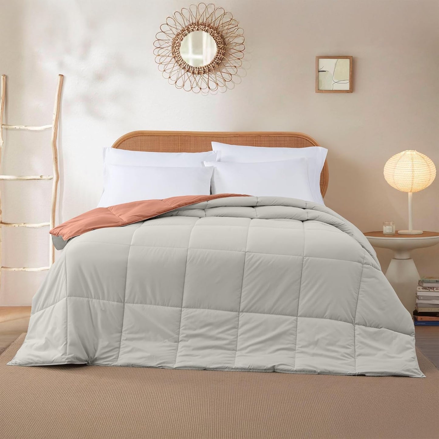 Modern Threads Down Alternative Reversible Comforter Orange Rust/Beige California King