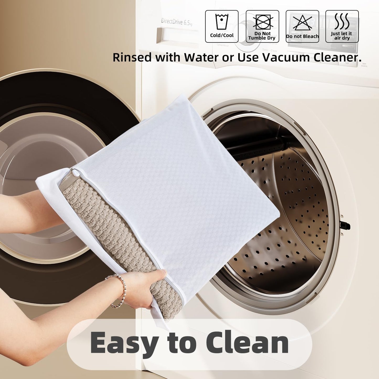 Bathroom Rugs Non Slip Washable, Super Absorbent Thin Bath Mat Quick Dry Low Pile Bathroom Rug, Beige 24"x47"
