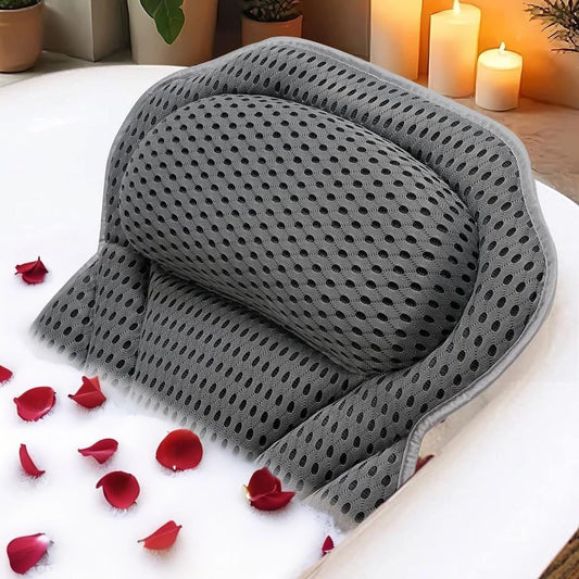 Bath Pillow Bathtub Pillow, 4D Bath Pillows for Tub Neck and Back Support, Luxury Spa Bath Tub Pillow Fit Hot Tub, Bathtub, Relaxing Bath Accessories Spa Gifts for Women Adults