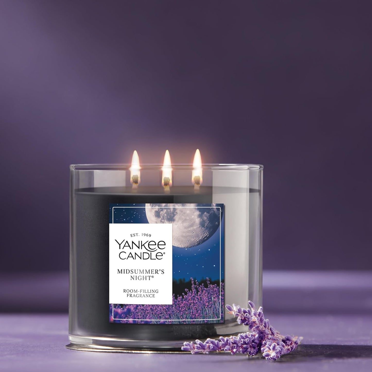 Yankee Candle Mid Summer's Night, Scented Candle, 14.5oz 3-Wick Candle Jar with up to 40 Hours Burn Time, Giftable