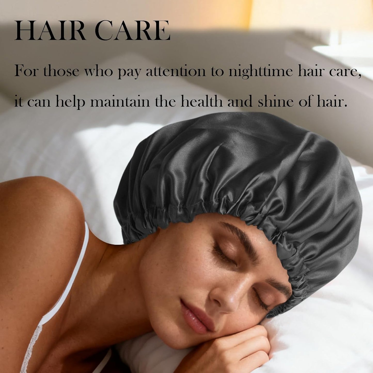 Satin Bonnet Double Layer Silk Bonnet for Sleeping Women Hair Care for Natural Curly