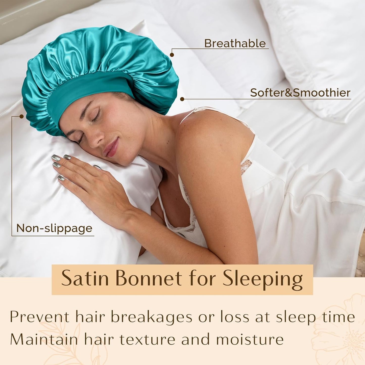 YANIBEST Silk Bonnet for Men Women Hair Bonnet for Sleeping Double Layer Satin Bonnet for Natural Curly Hair Unisex Sleep Cap