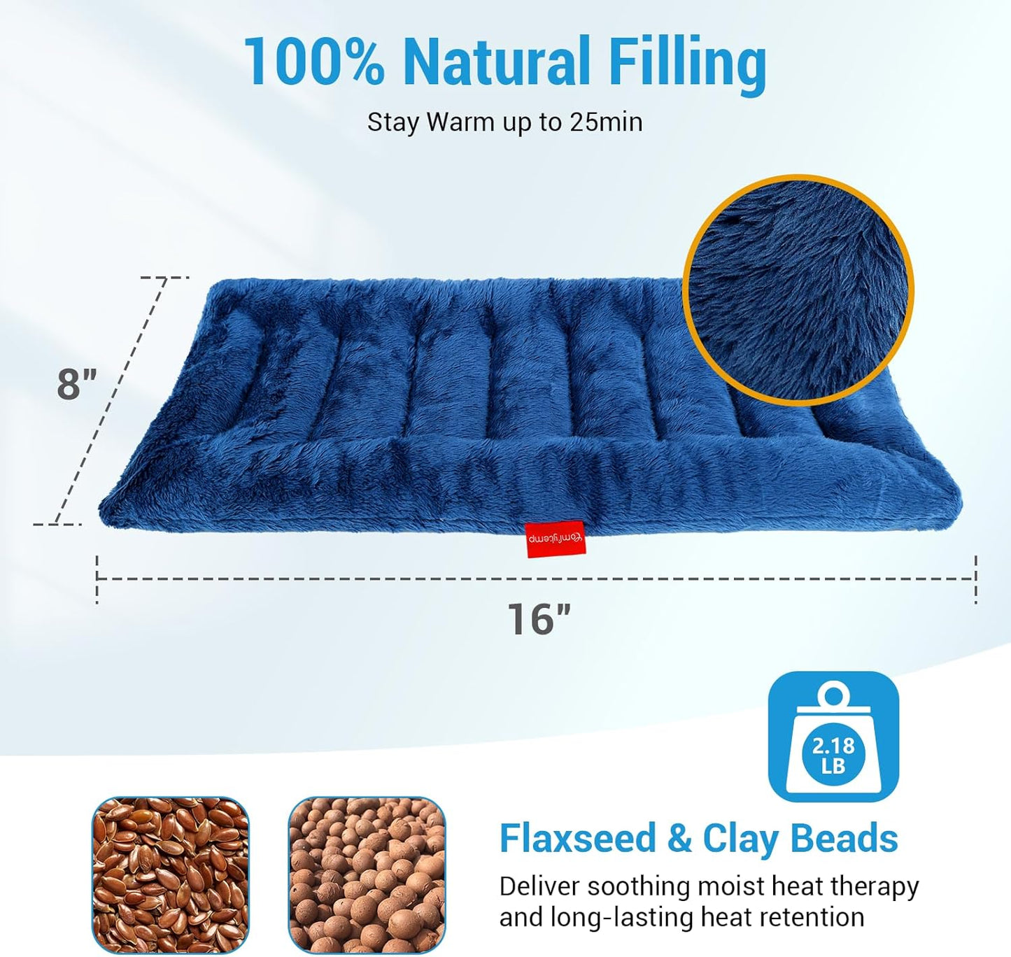 Comfytemp Microwave Heating Pad for Pain Relief, HSA Store, FSA Approved, 8"x16" 2.18LB Hot Pack Moist Heat Physical Therapy for Neck Shoulder, Cramps, Christmas Birthday Gifts for Women Men Seniors