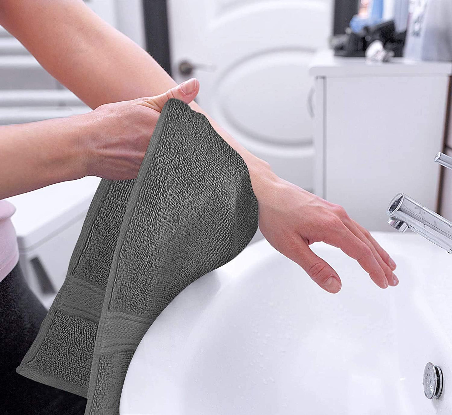 Utopia Towels 72 Pack Premium Hand Towels Set, 16 by 28 inches, 100% Ring Spun Cotton, Ultra Soft and Highly Absorbent 600GSM Towels for Bathroom, Gym, Shower, Hotel, and Spa, Grey
