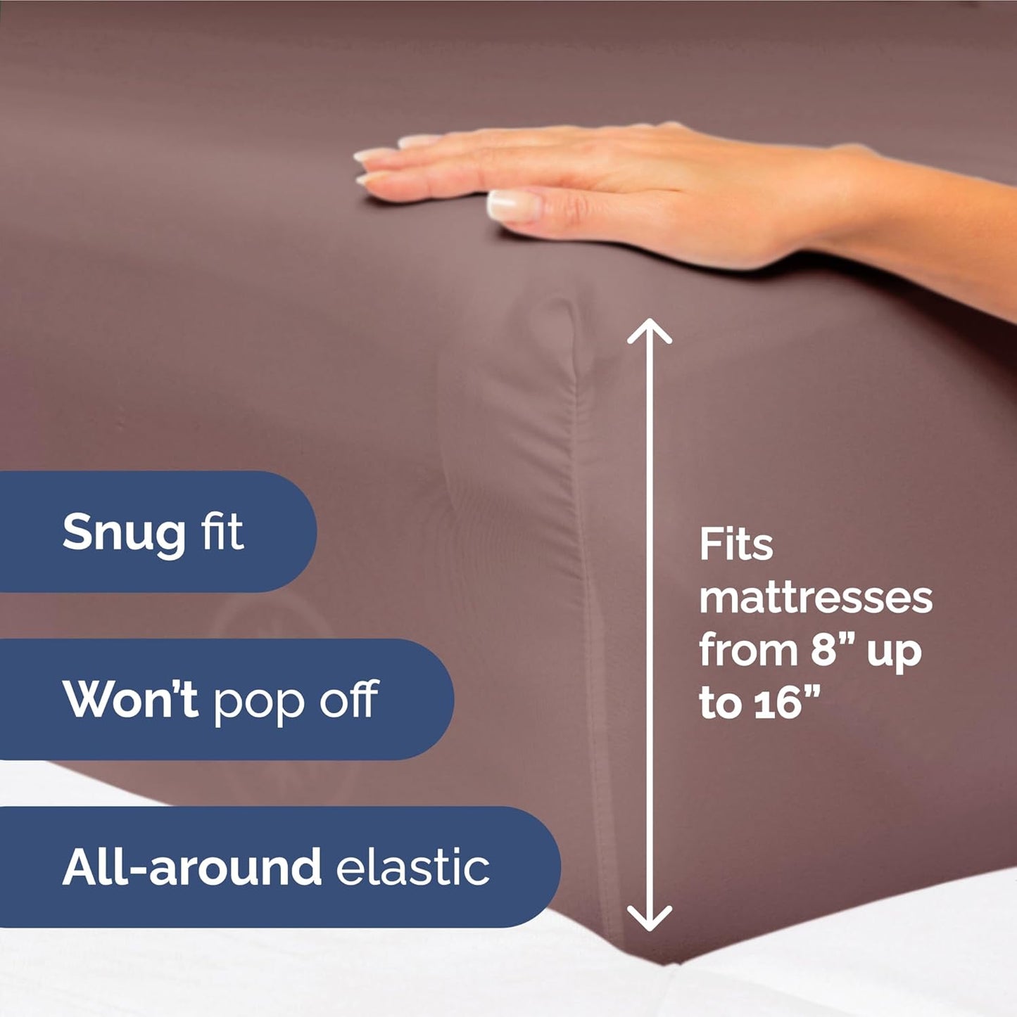 Split King Size 5 Piece Sheet Set - Extra Soft, Breathable & Cooling Sheets - Hotel Luxury Durable Bed Sheets for Women & Men - Deep Pockets, Easy-Fit & Wrinkle-Free Sheets - Clay Oeko-Tex Bed Sheets