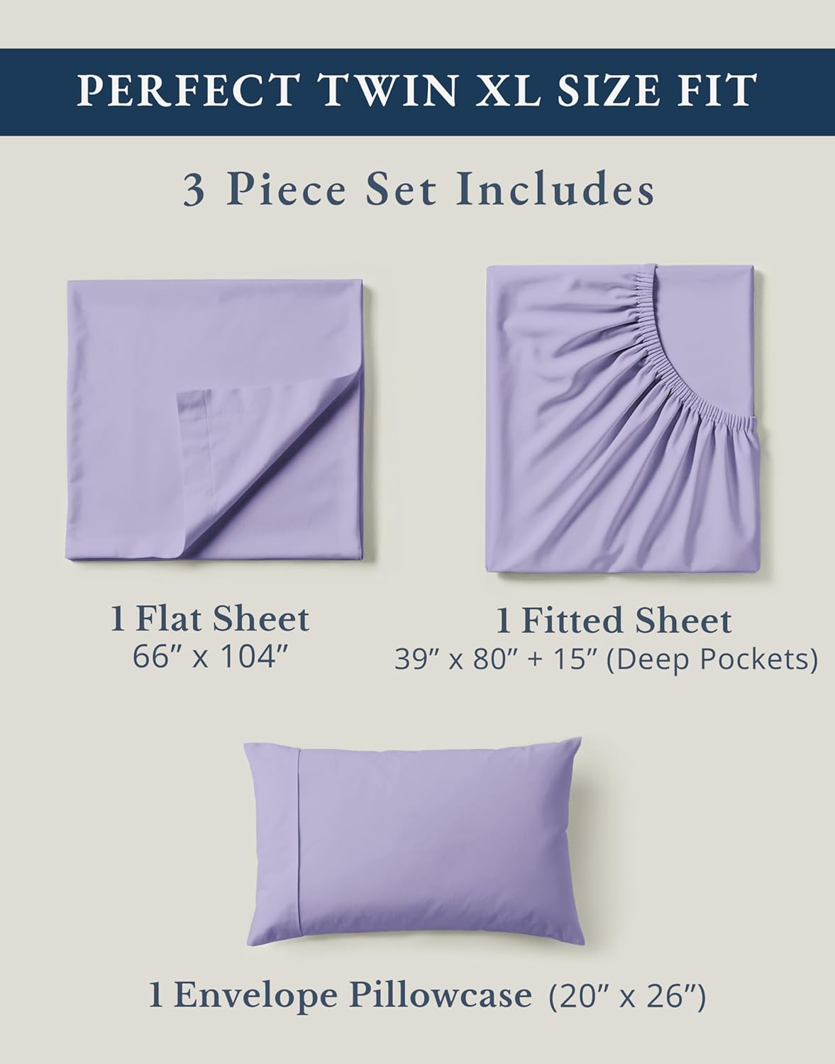 LANE LINEN 100% Organic Cotton Sustainably Produced Extra Large Twin Sheets for Hospital Bed, Fully Elasticized Reinforsed Seams, Machine Washable Deep Pocket Twin XL Bedding- Orchid Petal