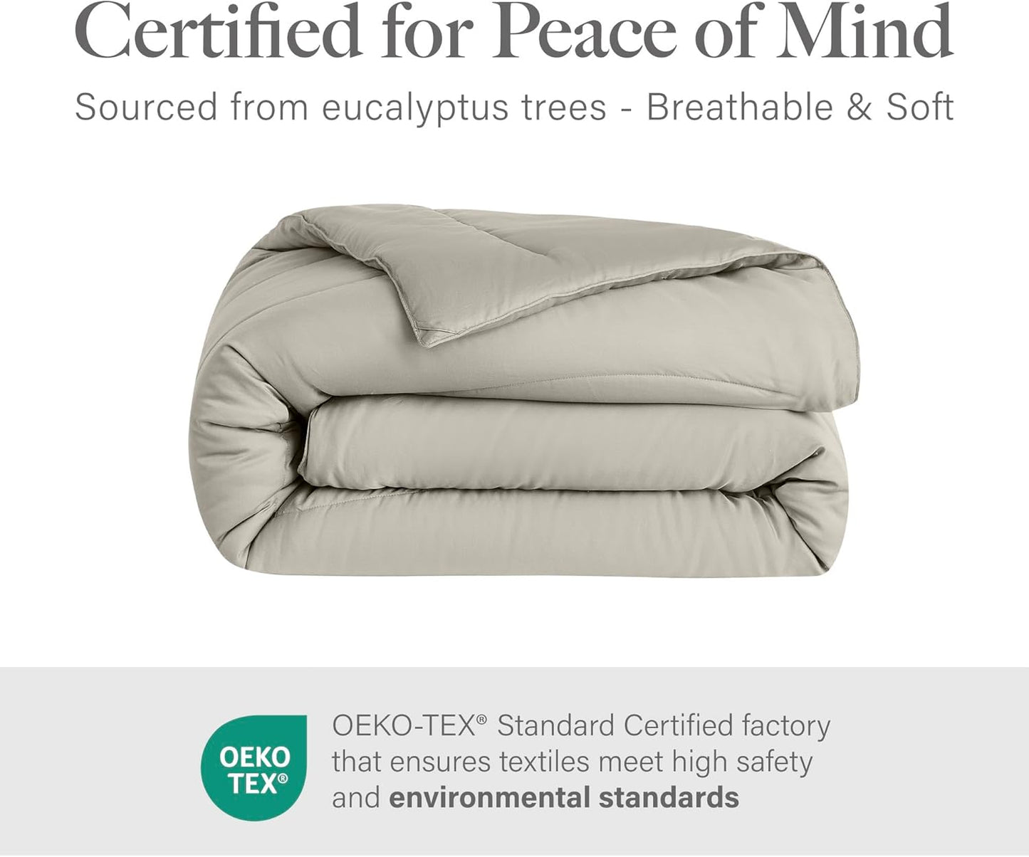 Modern Threads Tencel Lyocell Luxury Ultra Soft Down Alternative Comforter, Taupe, King