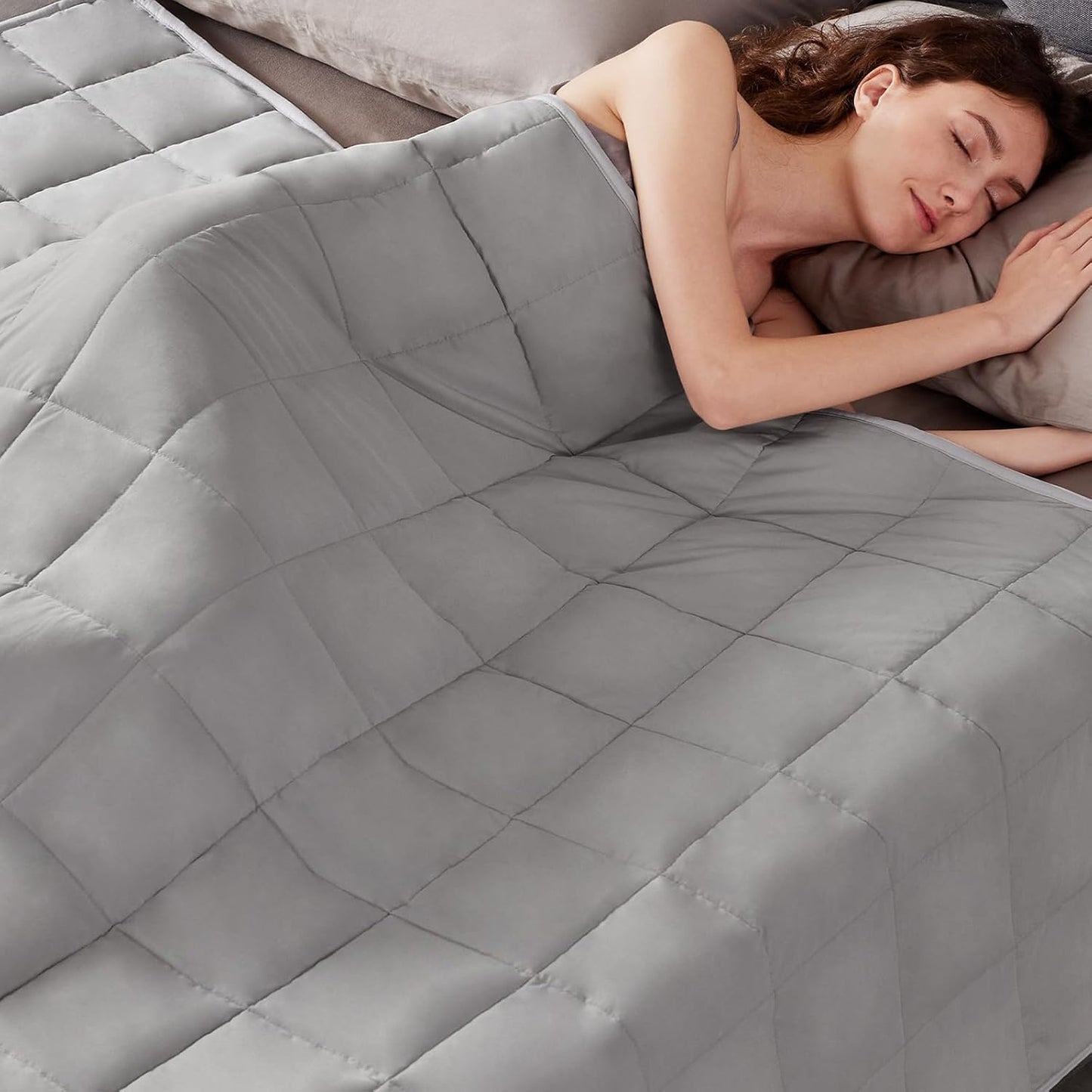 Weighted Blanket Queen/King Size (80"x87" 17lbs),Ultra Soft and Cozy Cooling Weighted Blanket for Adult,Heavy Blanket with Machine Washable Soft Blanket, Stone Grey