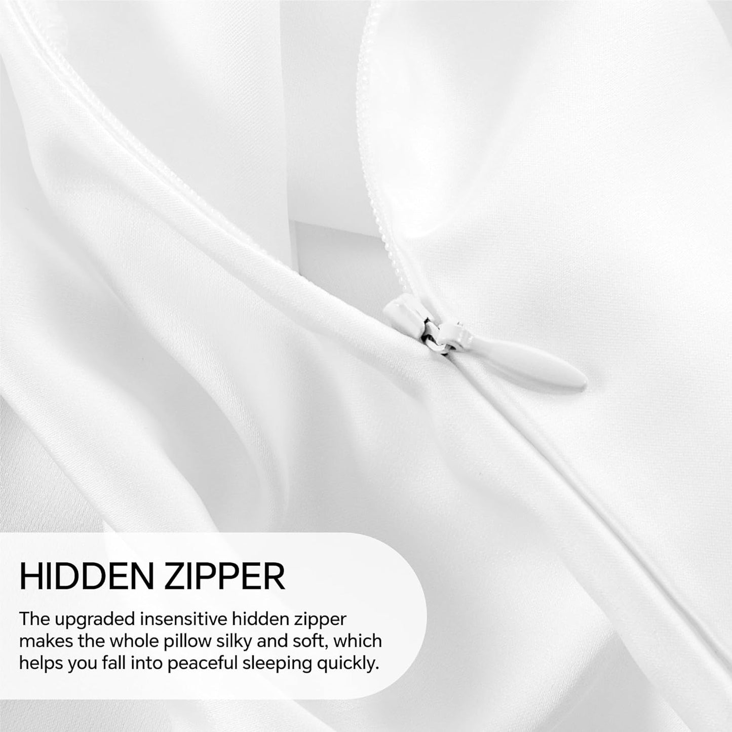 INFIIXSO Mulberry Silk Pillowcase for Hair and Skin, Silk Pillow Cases Queen Size with Hidden Zipper 20x30 Inches, Extraordinary Smooth and Soft Cooling Pillow Cases for Hot Sleepers(White, 1 Pack)
