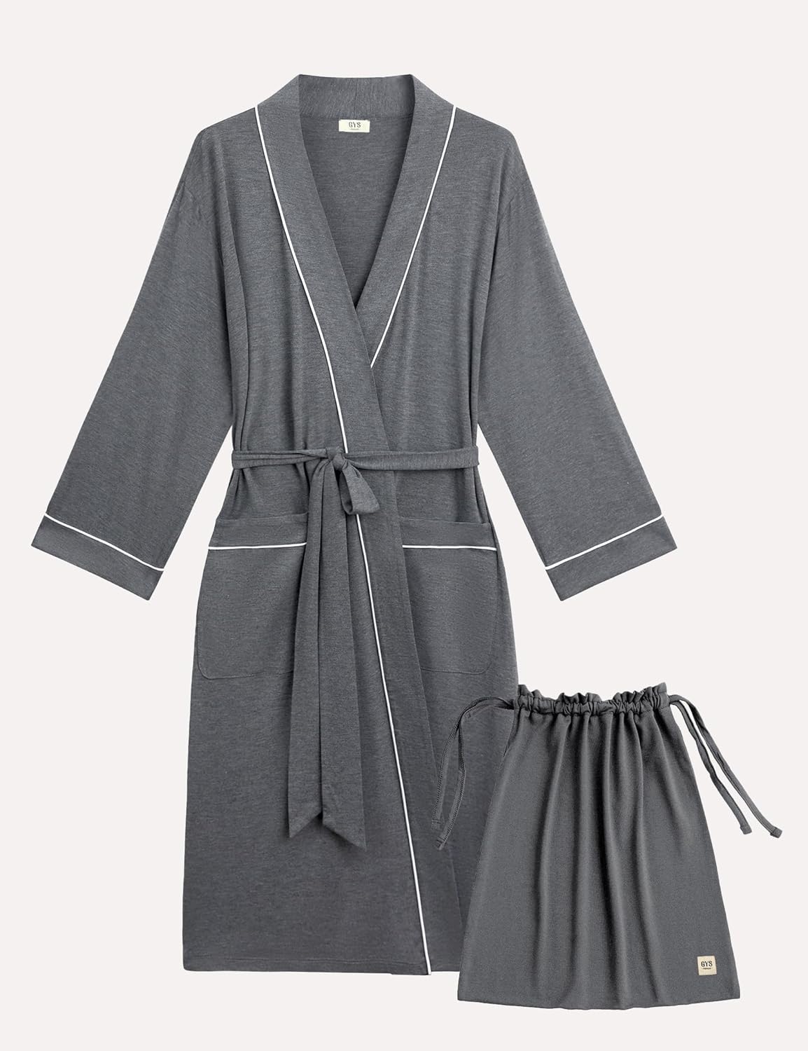 GYS Premium Viscose from Bamboo Robe for Women Long Sleeve Bathrobes Soft Kimono Robes