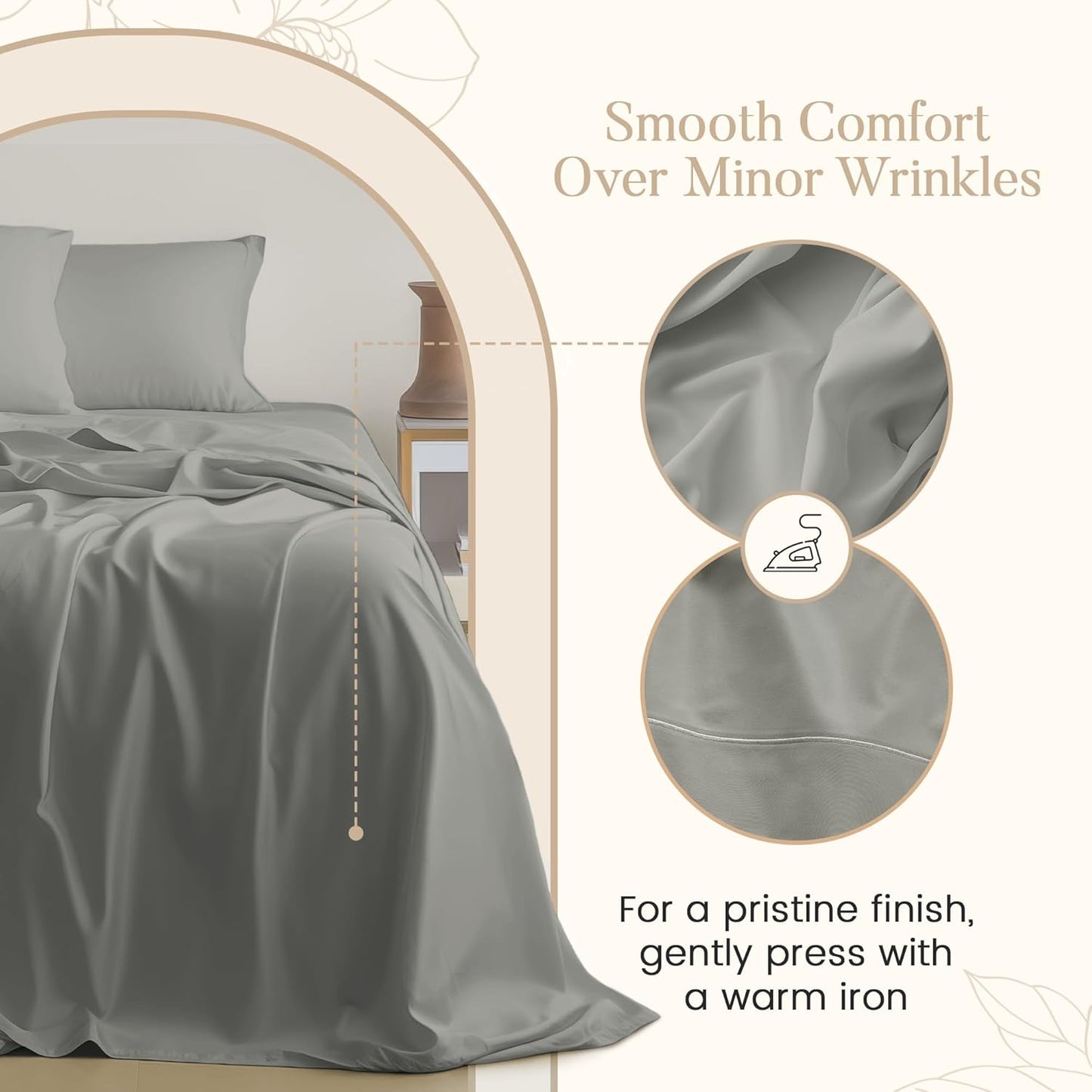 100% Cotton Sheets King Size Sheets Set, 15" Deep Pocket King Sheet Set, 800 Thread Count Sateen Weave Luxury Hotel Sheets, Naturally Cool Long Staple Egyptian Cotton, No Pilling & Shrink - Silver