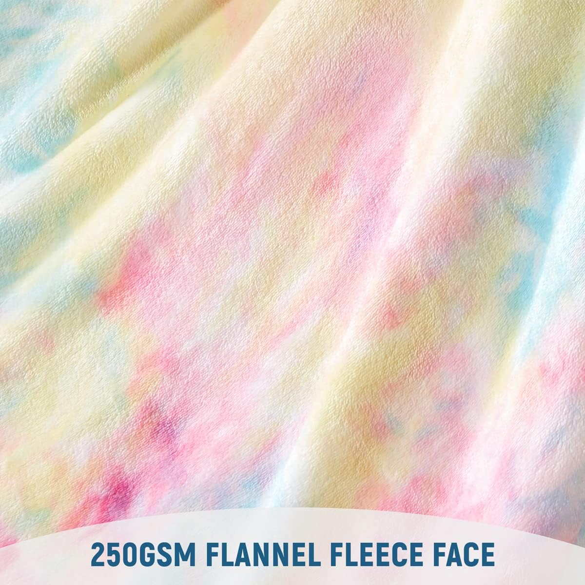 KAWAHOME Sherpa Fleece Queen Size Blanket for Bed - Extra Warm and Heavy Thick Blankets for Winter, Super Soft 500GSM Plush Blanket, 90"X 90" Rainbow