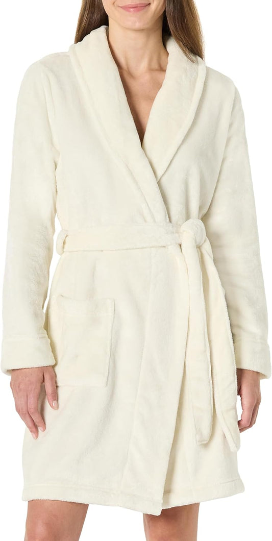 Amazon Essentials Women's Mid-Length Plush Robe (Available in Plus Size)