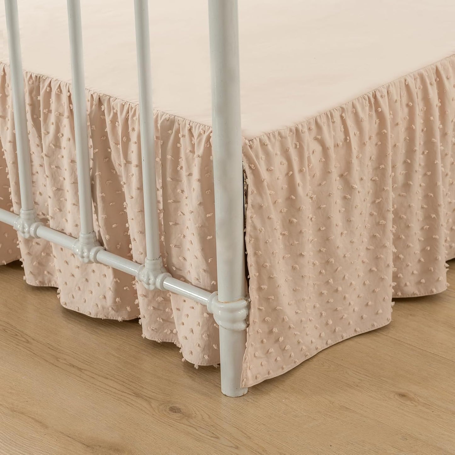 Tufted Dot Bed Skirt Queen Size,Ruffled Bed Skirt with Split Corners, Queen Bed Skirt 18 Inch Drop, Boho Queen Size Bed Skirt Camel for Ruffled Bed Skirt with Split Corners, Bed Skirt Queen Size