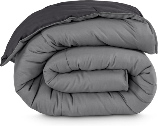 Bare Home Oversized King Comforter - Reversible Colors - Goose Down Alternative - Ultra-Soft - Premium 1800 Series - All Season Warmth - Bedding Comforter (Oversized King, Grey/Forged Iron Grey)