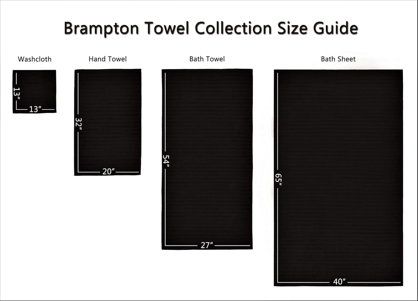 Classic Turkish Towels CTT Luxury 6 Piece Towel Set, 100% Turkish Cotton, Quick Drying, Highly Absorbent & Comfy, Includes 2 Bath Towels, 2 Hand Towels & 2 Washcloths | (Black)