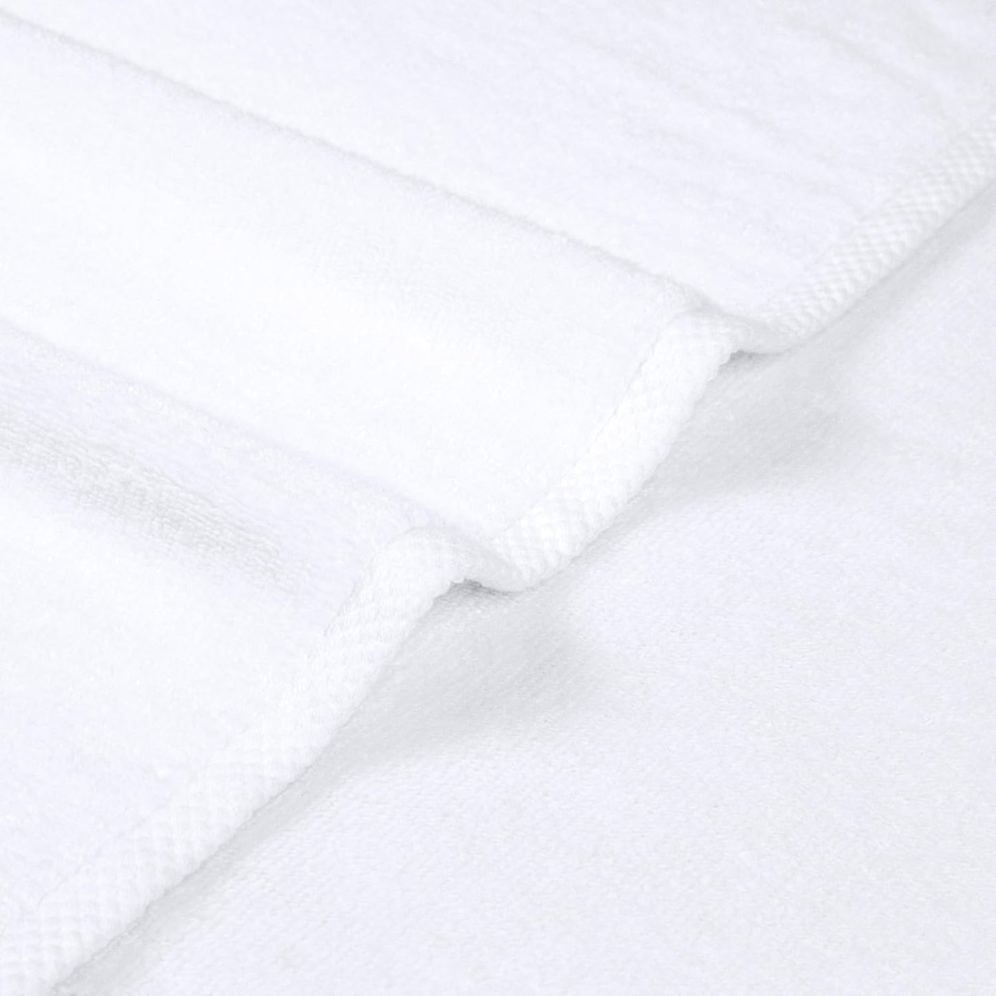 Amazon Basics 100% Cotton Soft Quick-Dry Bath Towel Set, 8-Piece, White, 10" x 7"