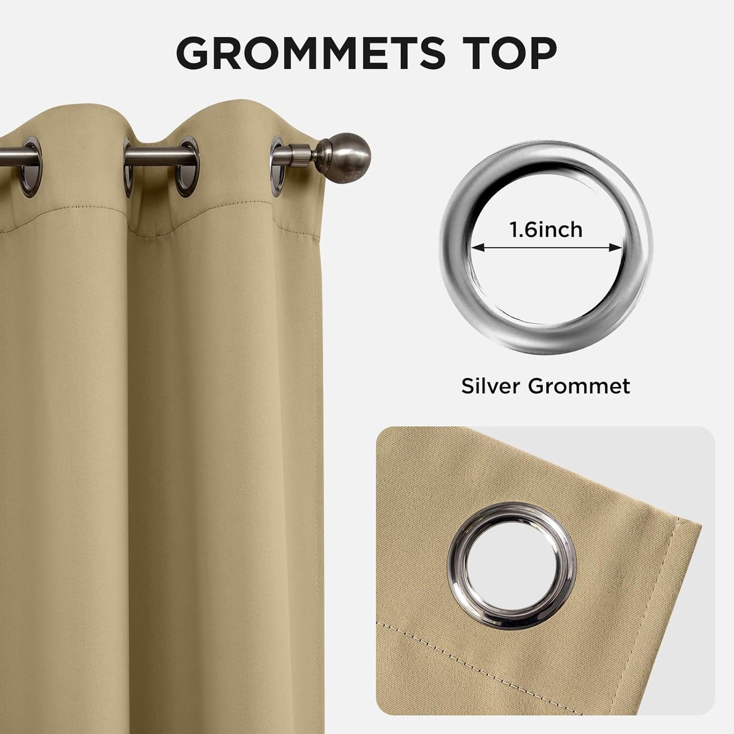 Joydeco Blackout Curtains 45 Inch Length 2 Panels Set, Thermal Insulated Long Curtains& Drapes 2 Burg, Christmas Drapes for Living Room Bedroom Window