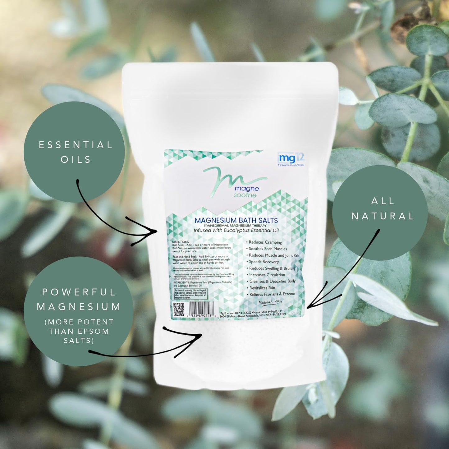 2.2lb MagneSoothe Eucalyptus Magnesium Bath Salt