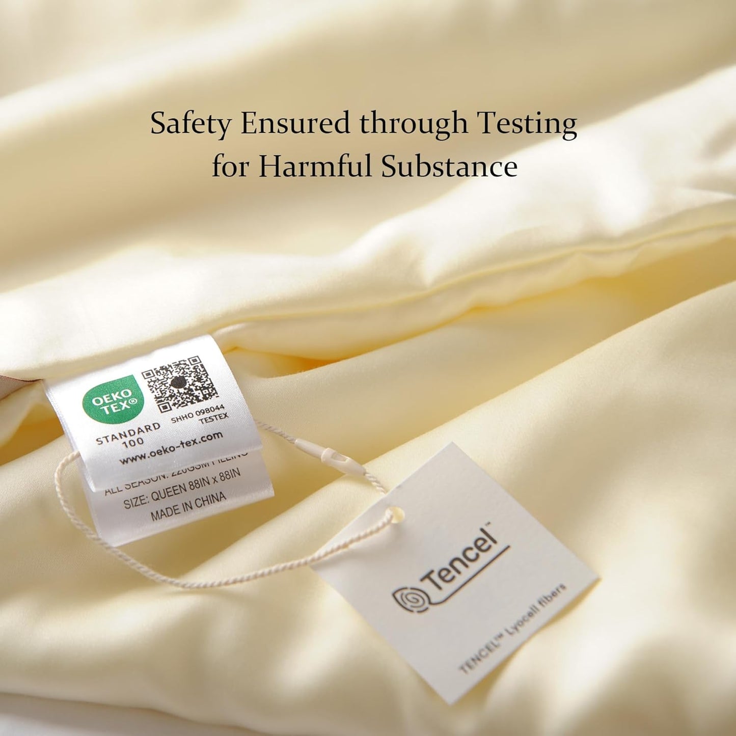 CUDDLE DREAMS Lightweight Silk Filled Comforter for Summer, Detachable Tencel Duvet Cover for Easy Care, Naturally Breathable (Ivory, Queen)