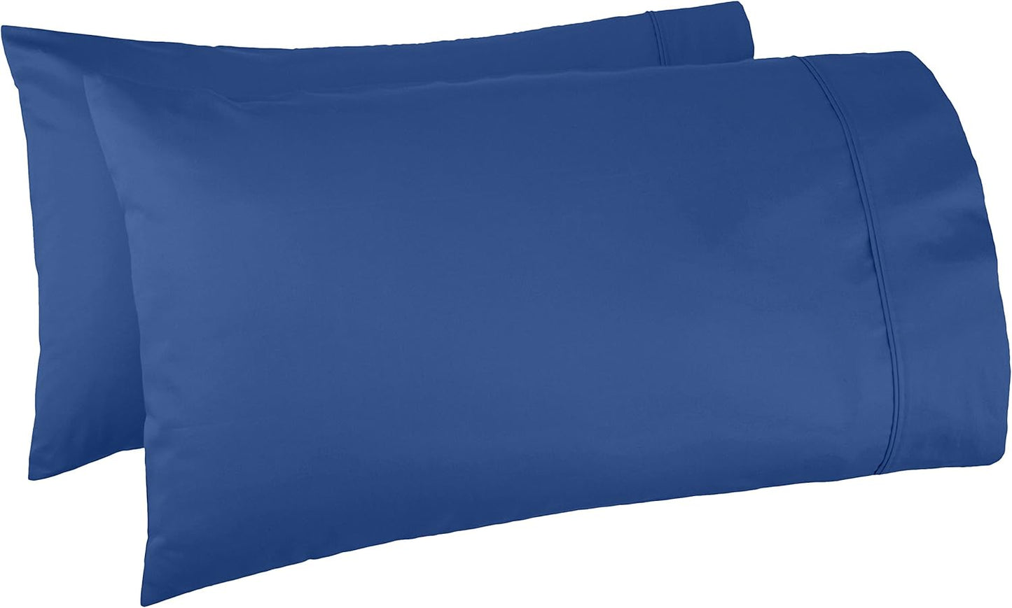 Amazon Basics 400 Thread Count Cotton Pillow Cases, King, 40" L x 20" W, Navy - Set of 2, Pillows Not Included