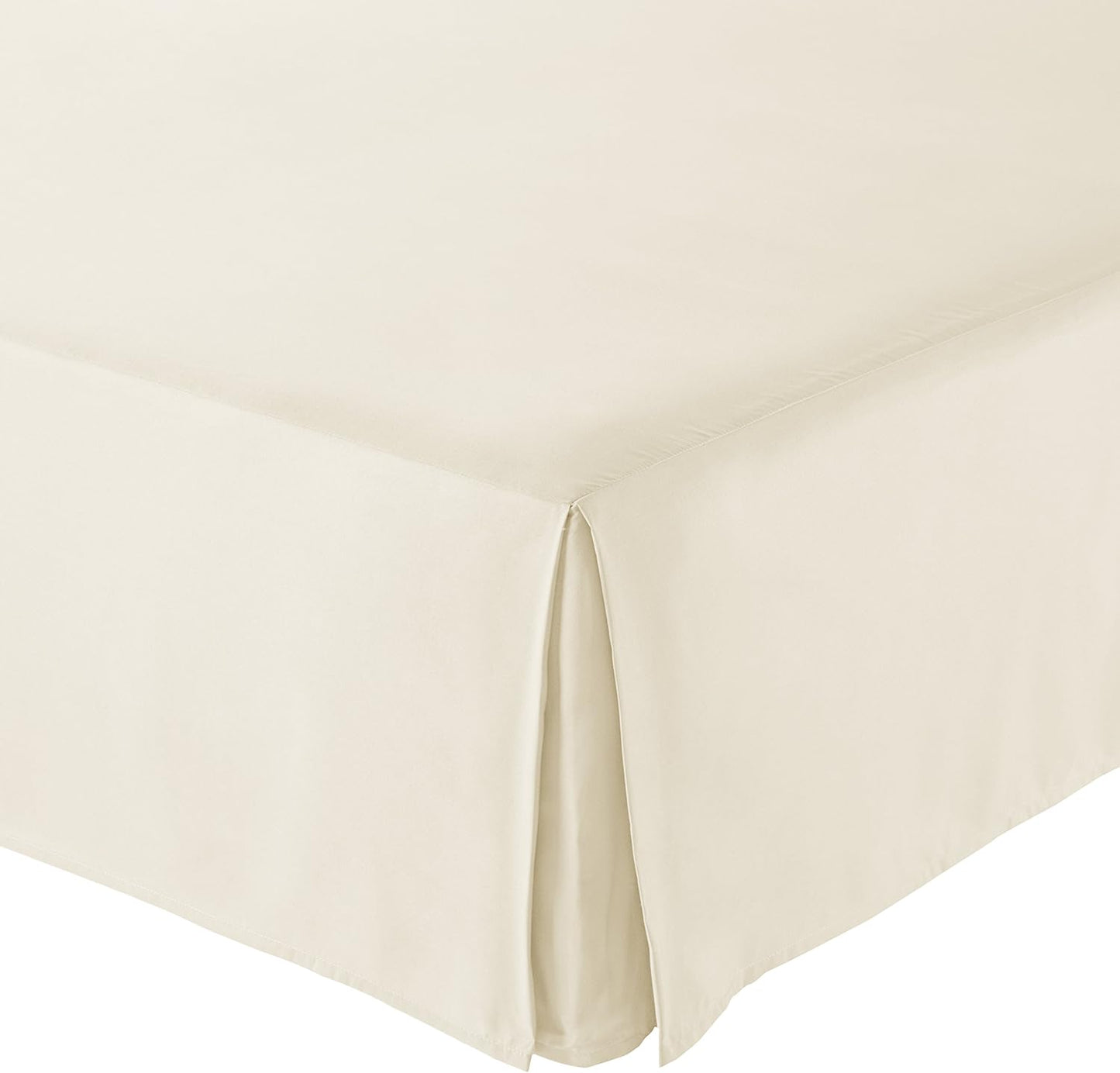 Amazon Basics Lightweight Pleated Bed Skirt, Full, Beige, Solid