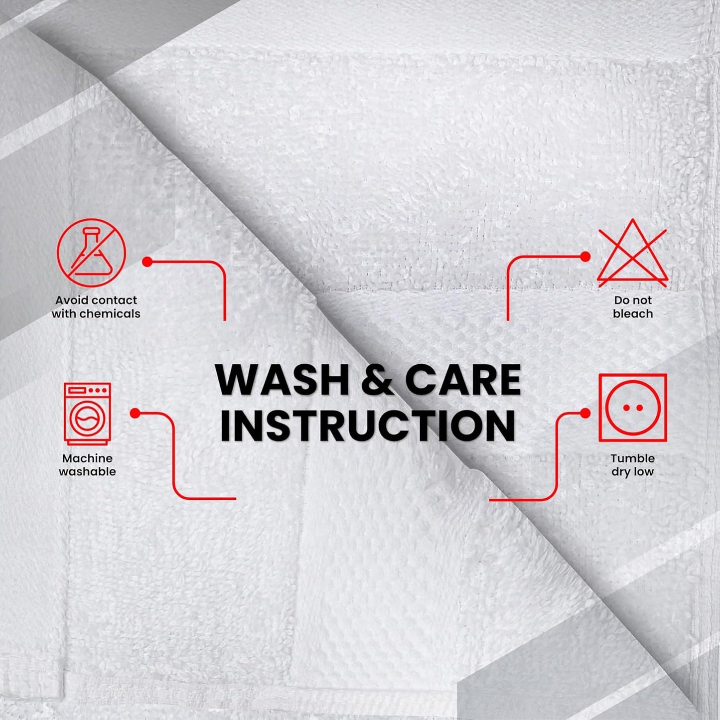 Infinitee Xclusives Luxury Wash Cloths for Showering [13x13] – 100% Cotton Washcloths [Pack of 12], Soft and Absorbent Face Towels for Bathroom Wash Clothes, Gym, and Spa (Brilliant White)