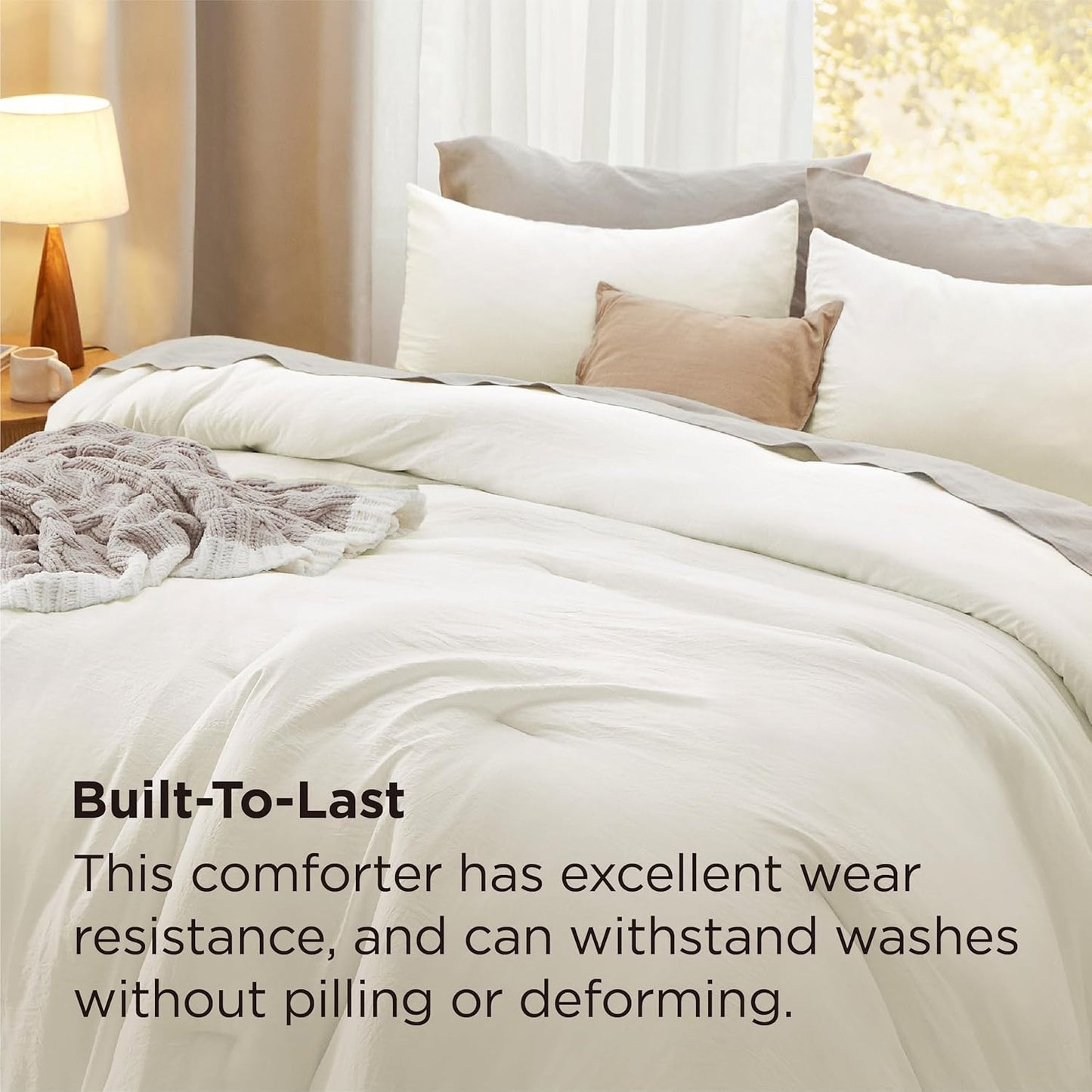 Bedsure Twin/Twin XL Comforter Set, Ivory Soft Prewashed Bedding for All Seasons, 2 Pieces GentleSoft™ Warm Down Alternative Bed Set, 1 Lightweight Comforter (68"x88") and 1 Pillowcase (20"x26")