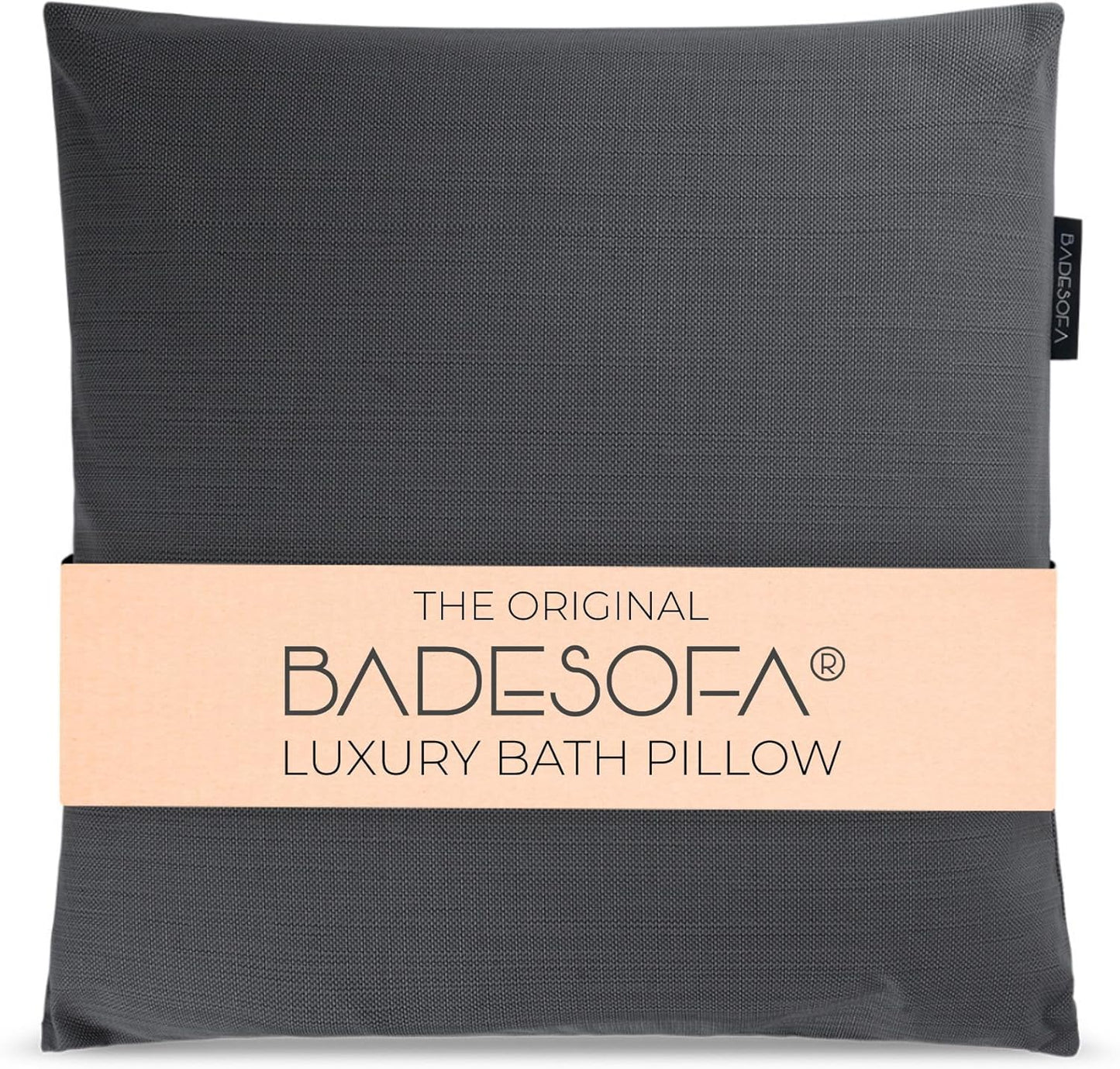 BADESOFA® Luxury Bath Pillow M - Lusciously Soft & Comfortable Tub Pillow for Bathtub - Washable & Quick-Drying Bath Back Pillow - Non-Slip Full Body Tub Pillow - Luxury Spa Cushion in Charcoal
