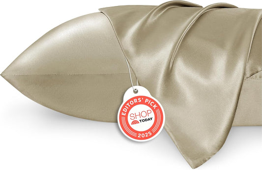 Bedsure Body Pillow Cover 20x54 Inches - Khaki Satin Similar to Silk Pillowcase for Hair and Skin, Cooling and Silky Long Body Pillow Pillowcase with Envelope Closure, Gifts for Women Men