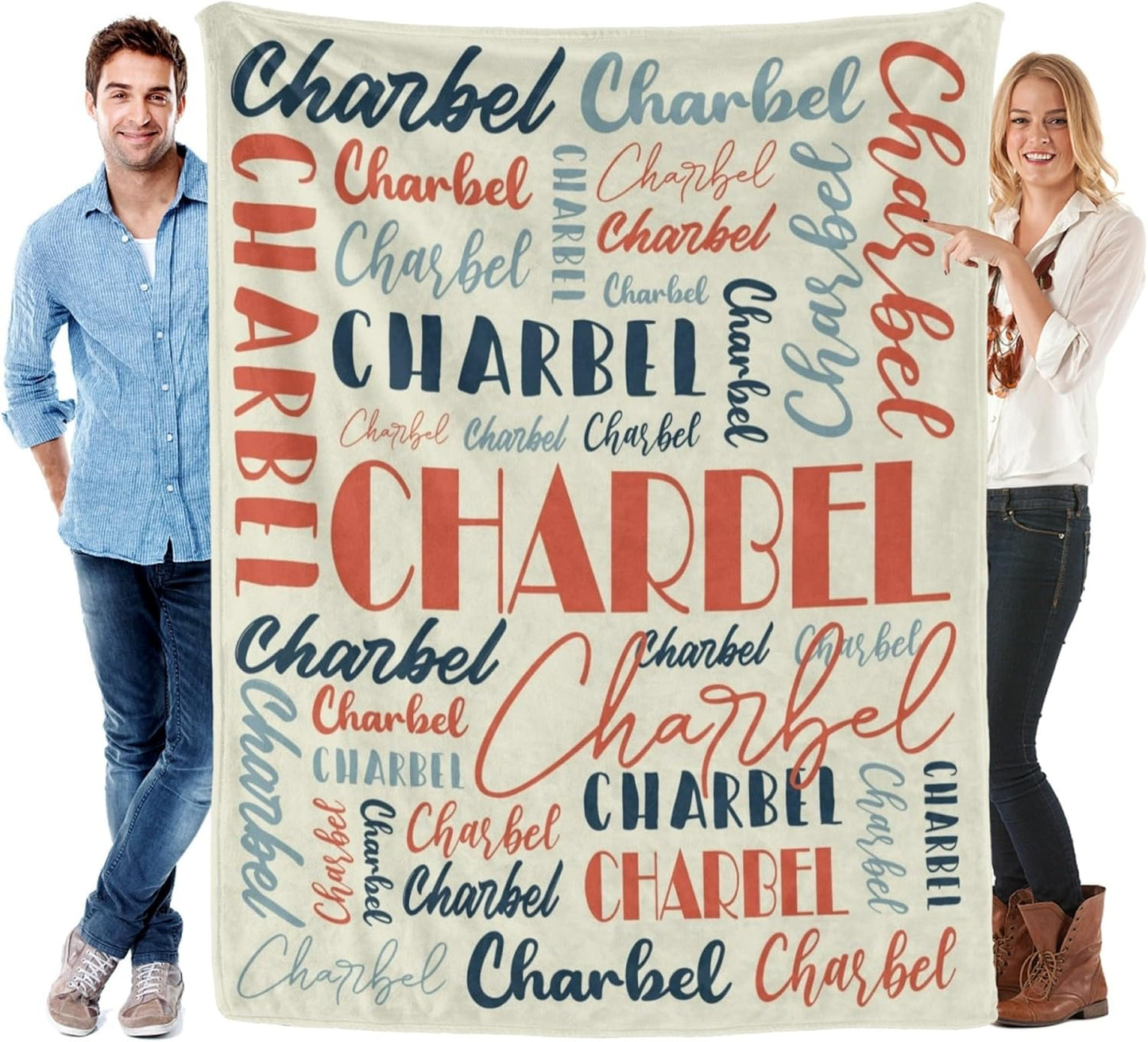 Name Blanket Personalized Blanket for Adult Kids Flannel Customize Throw Blanket Custom (Color 08, 60 x 80 Inches)