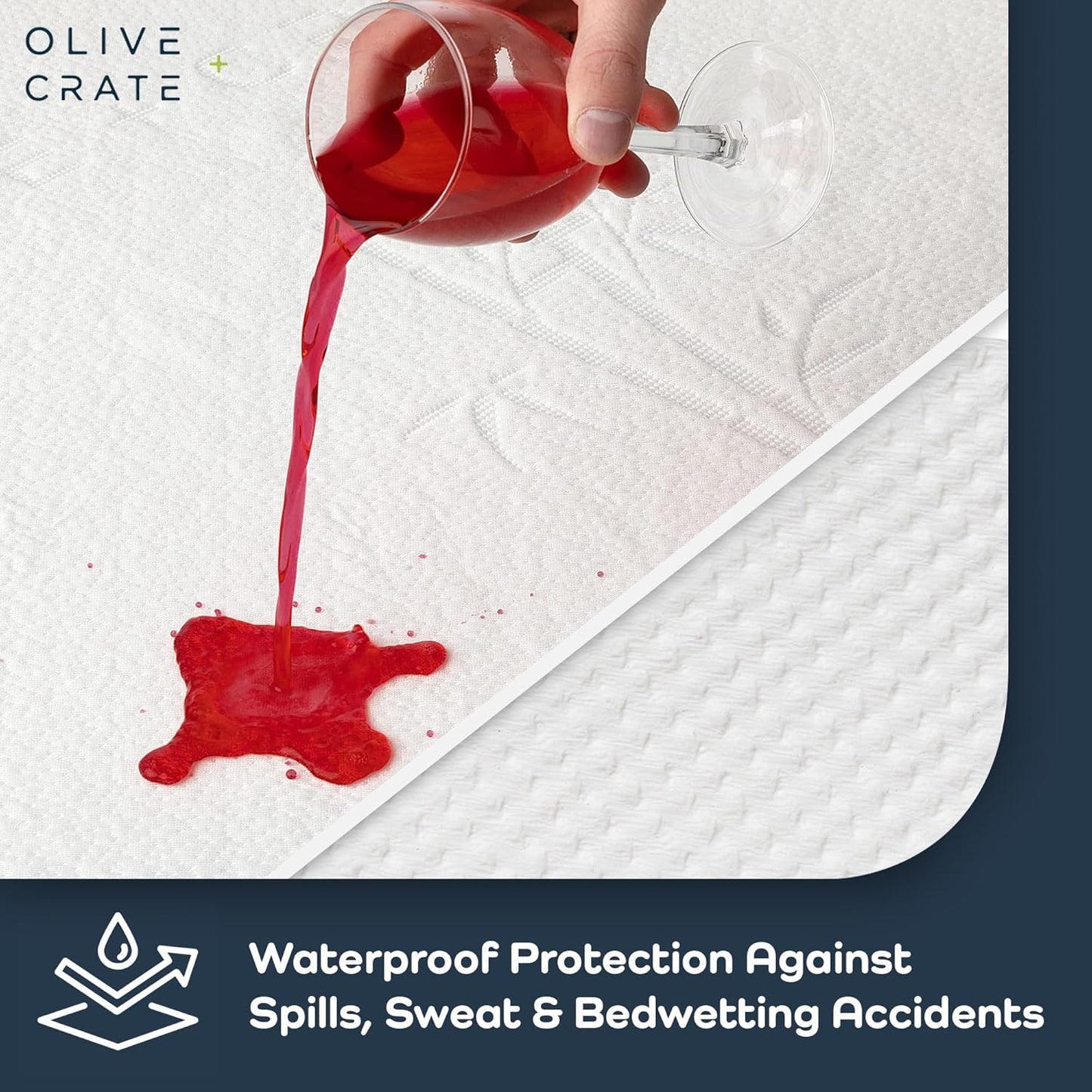 Olive + Crate 100% Viscose Bamboo Mattress Protector - Eco-Concious Cooling Mattress Cover - Waterproof Hypoallergenic Protection - Breathable 2Pk Twin XL Shield Against Dust & Spills