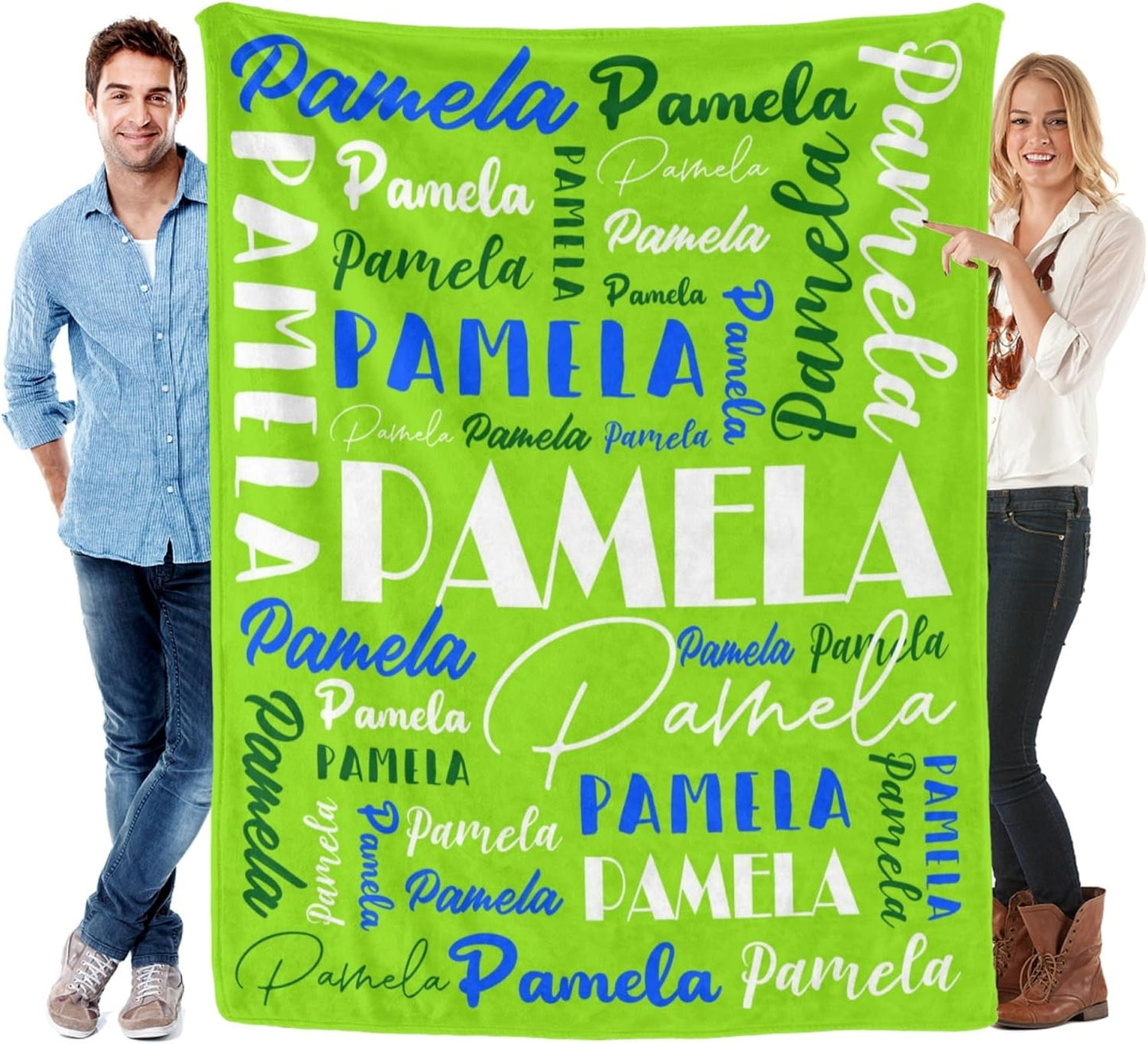 Name Blanket Personalized Blanket for Adult Kids Flannel Customize Throw Blanket Custom (Color 23, 40 x 50 Inches)
