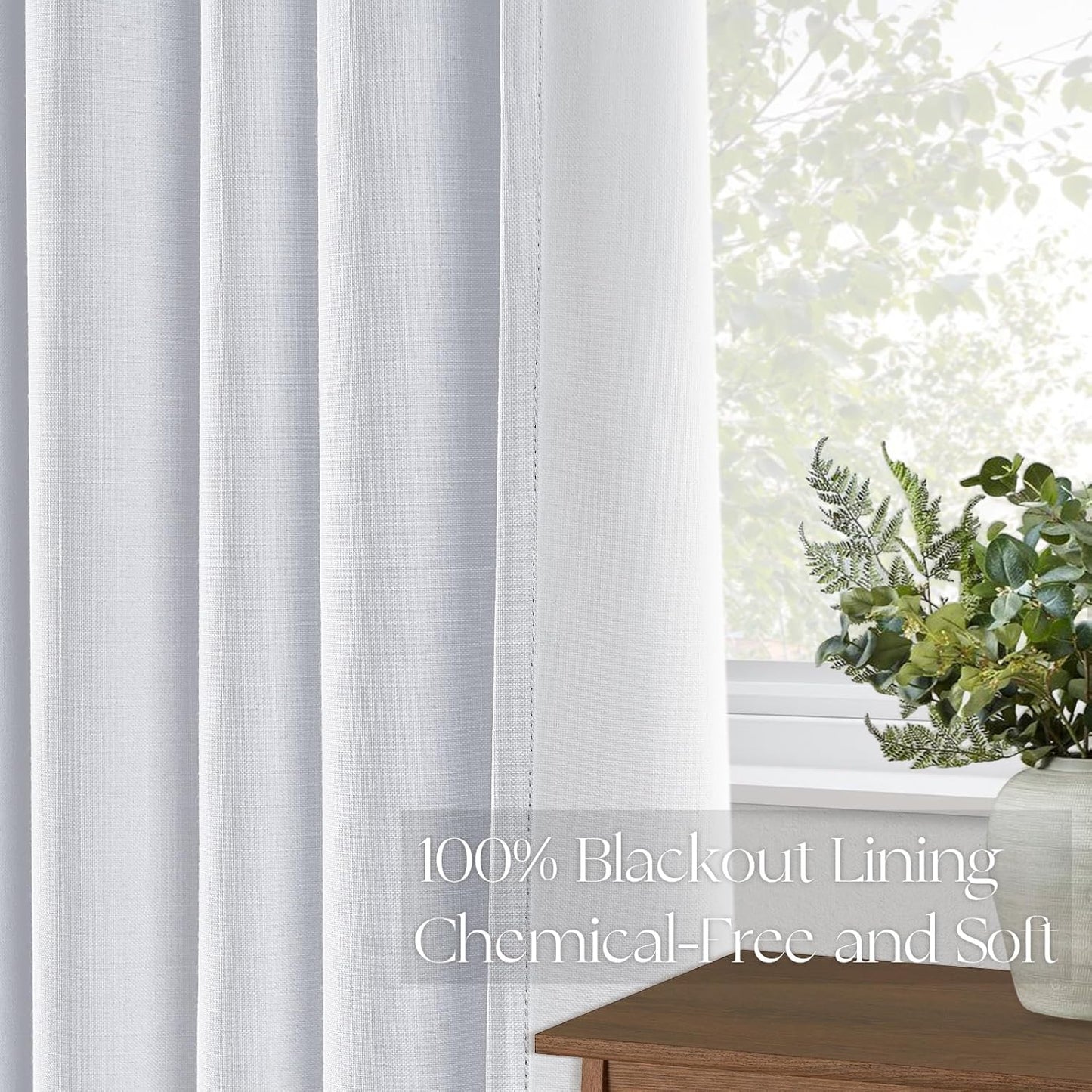 Topfinel 120 Inches Long Extra Long White Linen Curtains for Living Room,100 Percent Blackout Floor to Ceiling Pinched Pleated Boho Insulating Drapes 2 Panels for Track System,10 FT Bay Window