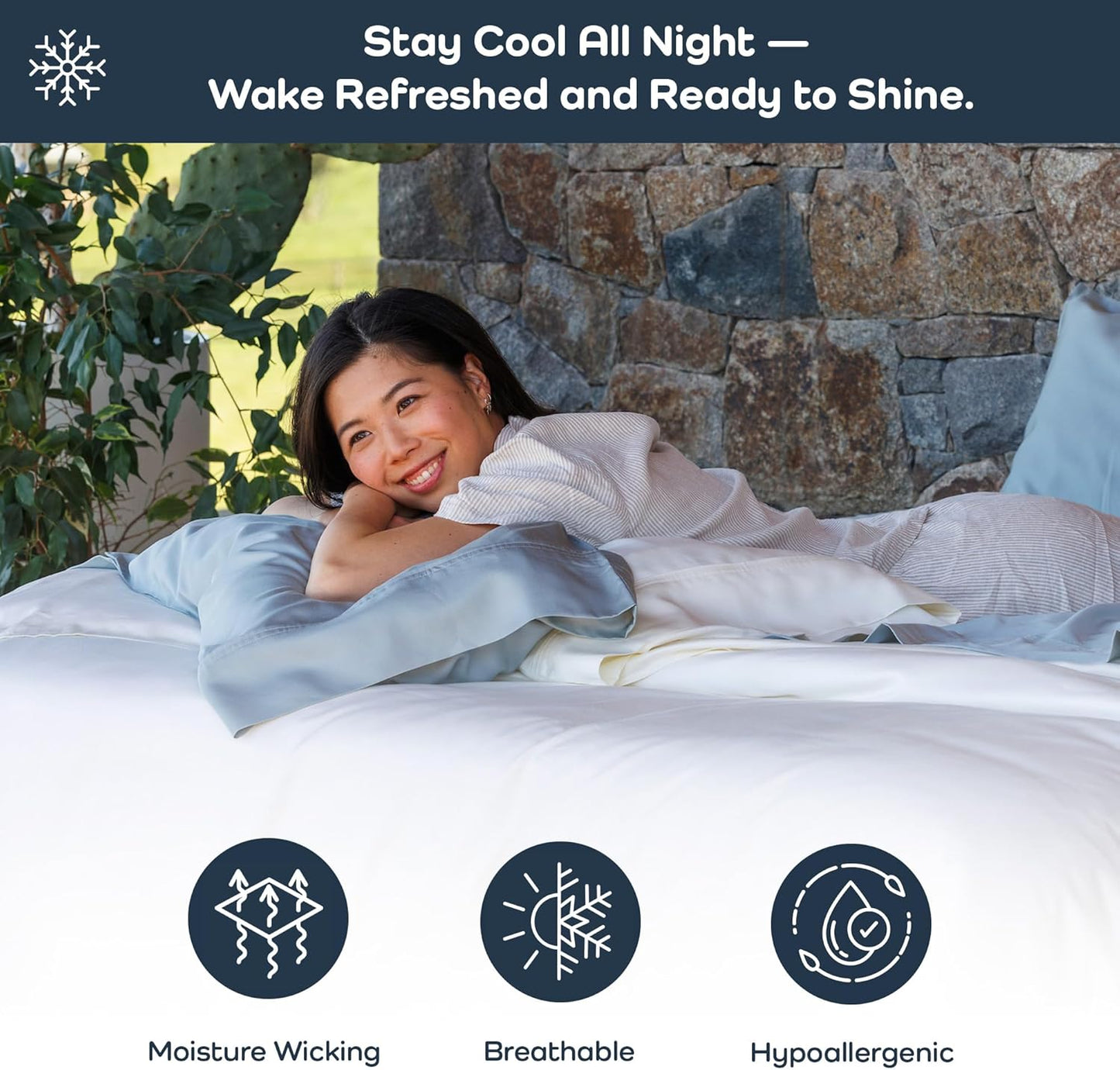 Olive + Crate Tencel Eucalyptus Cooling Duvet Cover Set - Hypoallergenic, Lyocell Tencel Duvet Cover - Temperature Regulating with Hidden Button Closure & Corner Ties - King Size [Terracotta Clay]