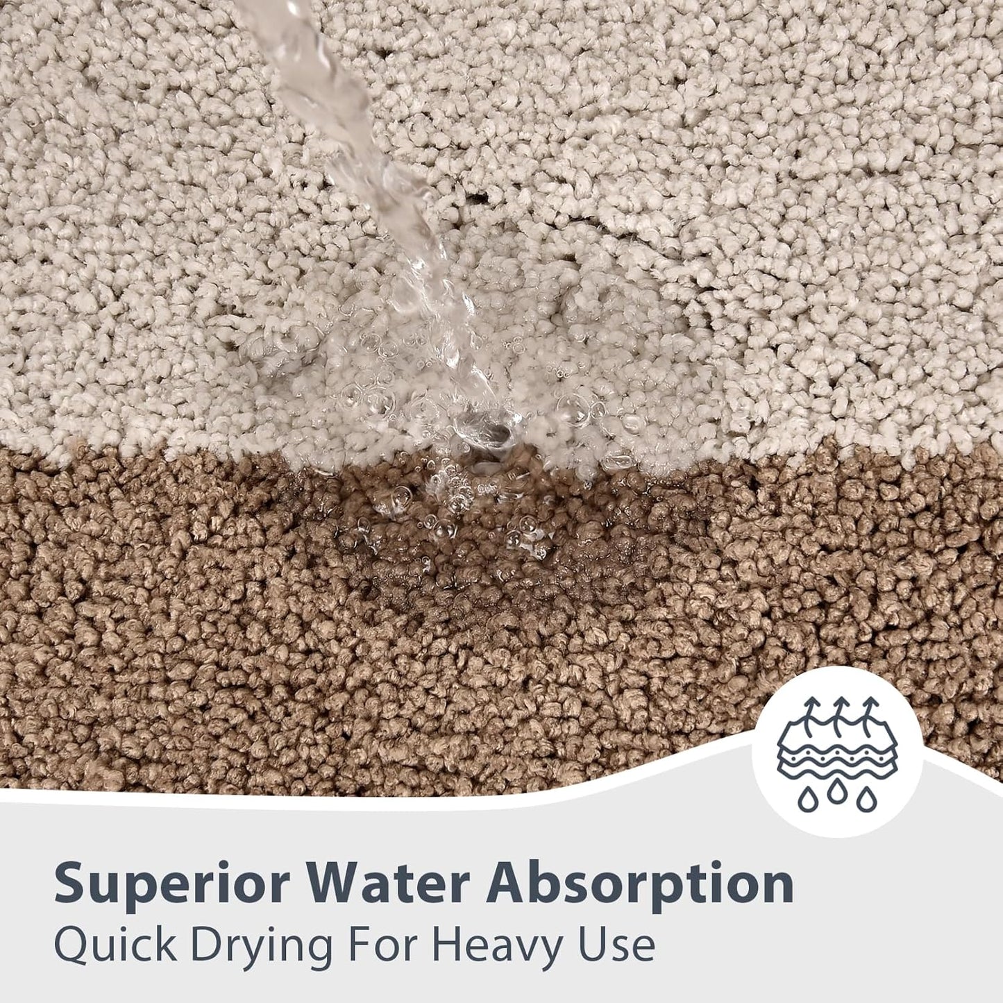 Bathroom Rugs 30" x 60", Non-Slip Extra Soft Absorbent Bath Rugs, Machine Washable Quick Dry Bath Mats for Bathroom Floor, Shower, Bathtub and Sink, Beige & Grayish Brown