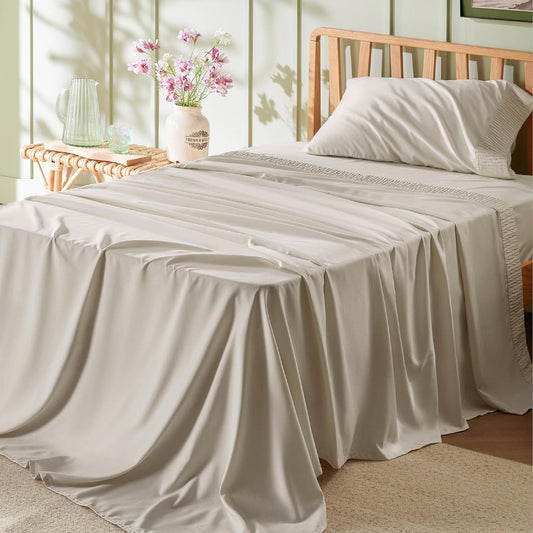 Bedsure Twin XL Sheet Sets Dorm Bedding - 3 Pieces Soft Extra Long Twin Sheets, Hotel Luxury, Easy Care Microfiber for Women, Men, Linen