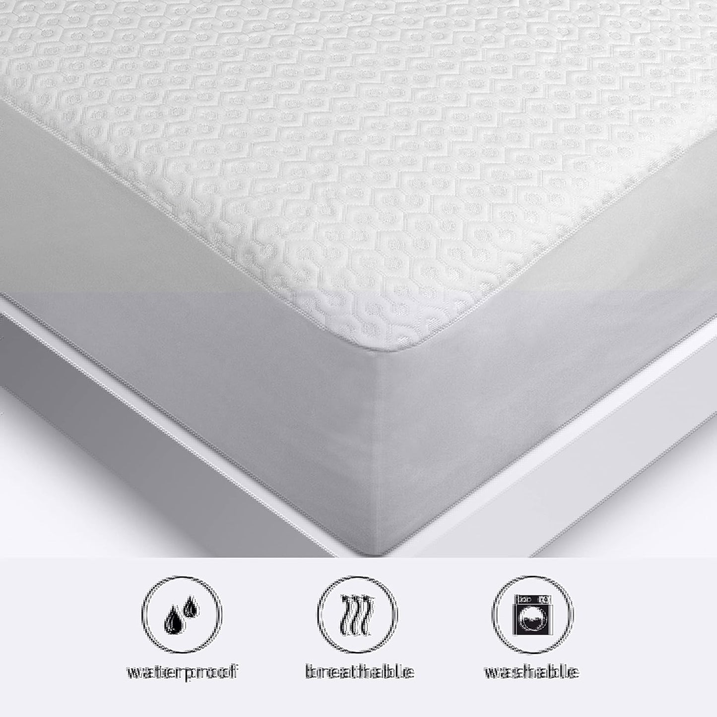 Bedgear Twin Dri-Tec Waterproof Mattress Protector - Adjustable Base Compatible -Washable, and Breathable Pad – Fitted with Stretchable Deep Pockets – Fits 18” Mattress - White