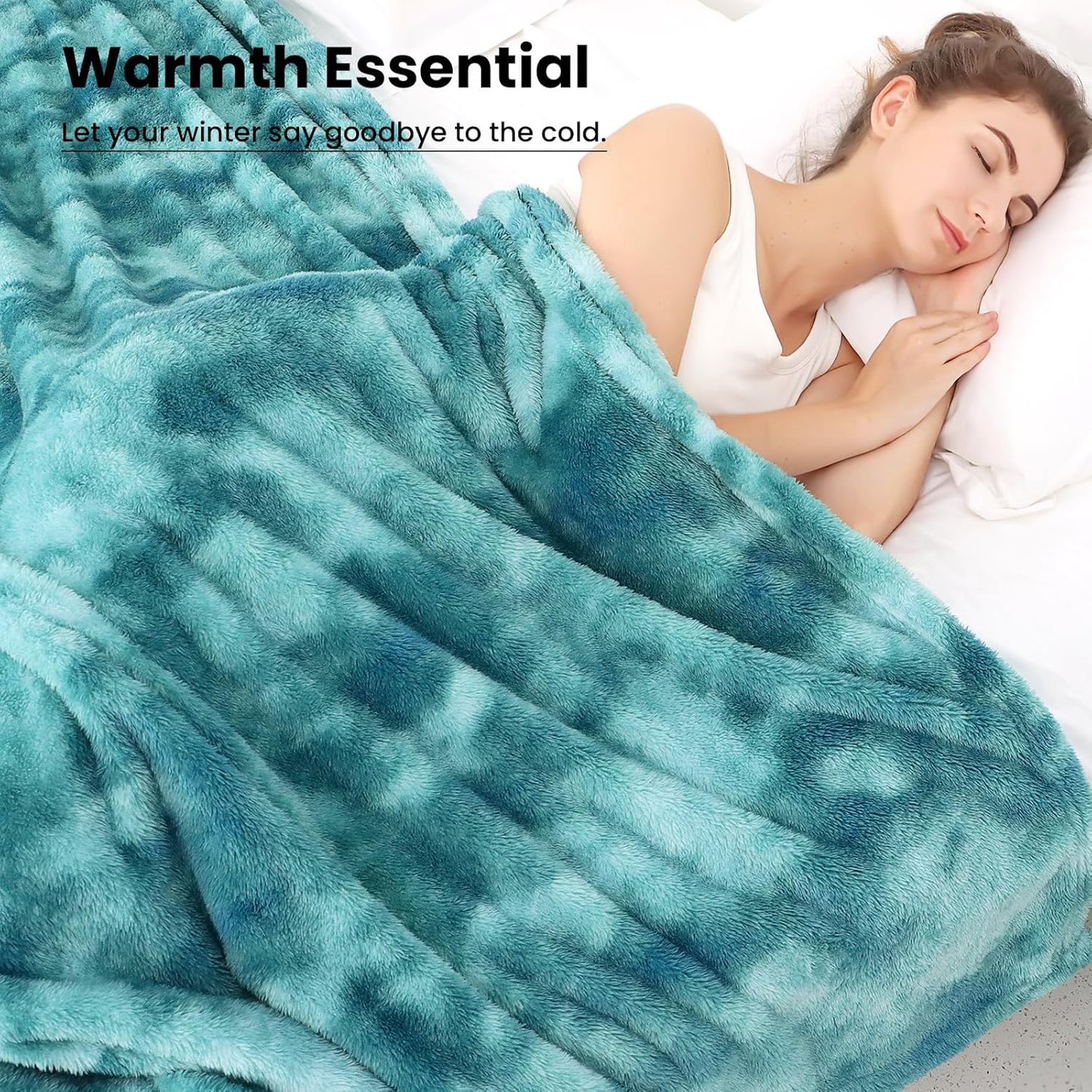 obinsm Warm Blanket Green Soft Fleece Blankets Throw Blankets for Bed
