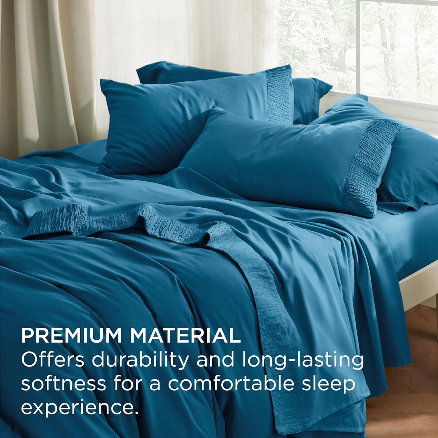 Bedsure Twin XL Sheet Sets Dorm Bedding - 3 Pieces Soft Extra Long Twin Sheets, Hotel Luxury, Easy Care Microfiber for Women, Men, Teal Blue