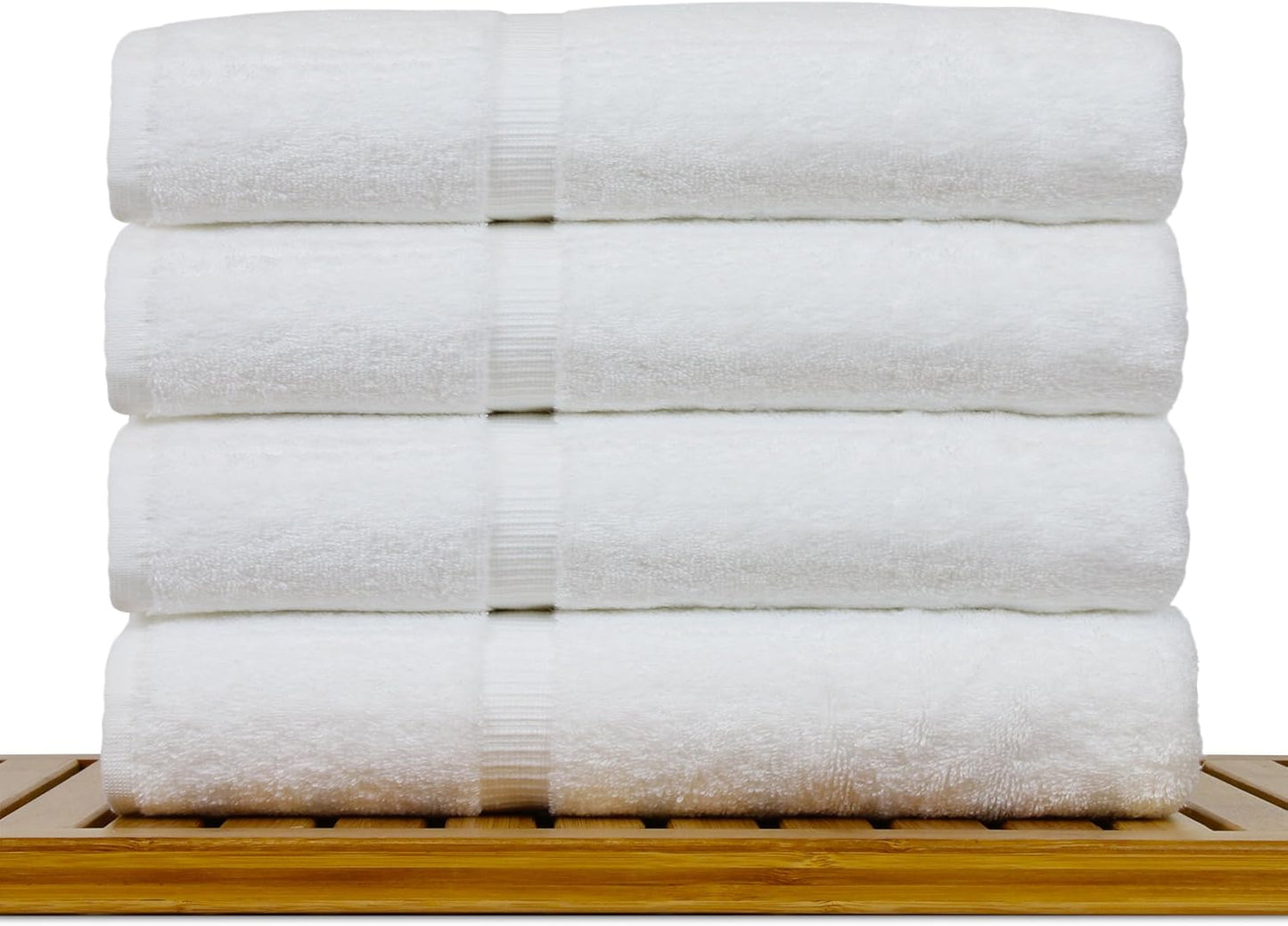 Luxury Hotel & Spa Ultra Soft Bath Towels 100% Turkish Cotton - White - Set of 4
