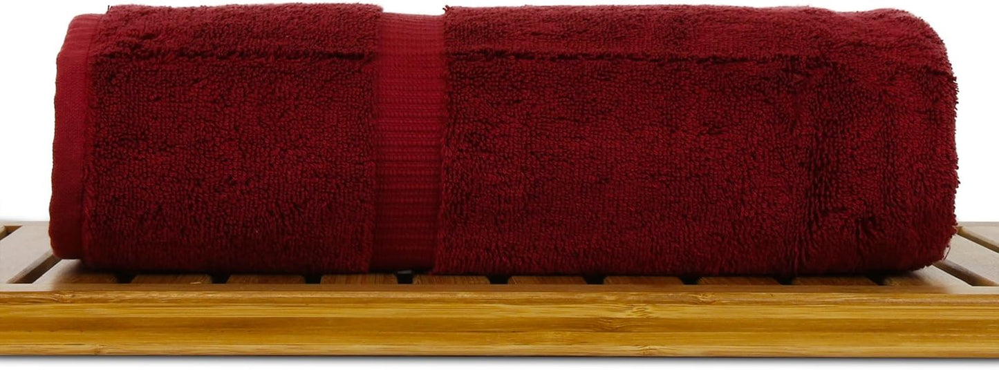 Luxury Hotel & Spa Ultra Soft Bath Towels 100% Turkish Cotton - Cranberry - Set of 2