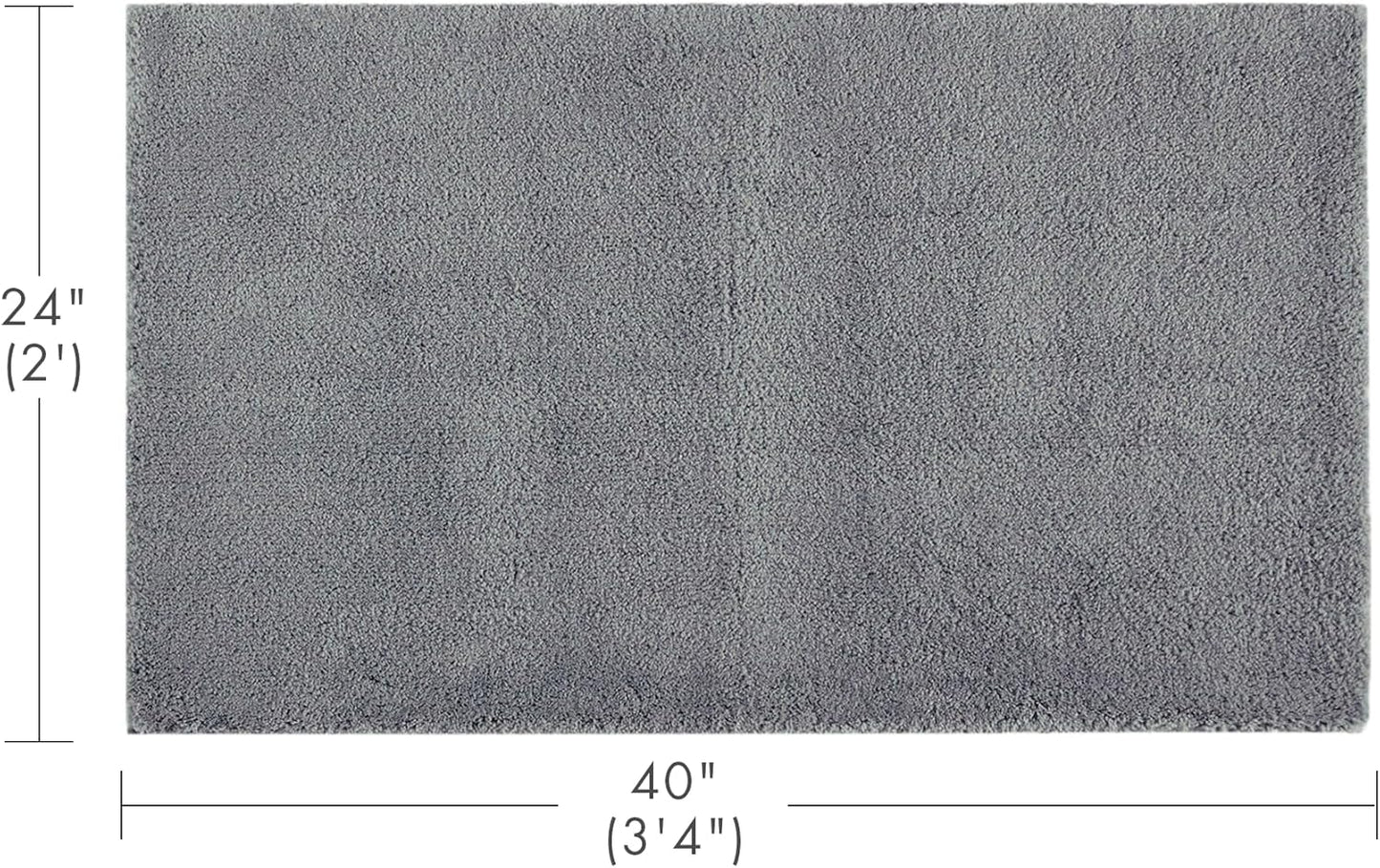 Madison Park Marshmallow Bathroom Rug Non Slip, Luxrurious Plush Bath Mat, Absorbent, Quick Dry, Spa Design Bath Room Décor, 24x40, Grey