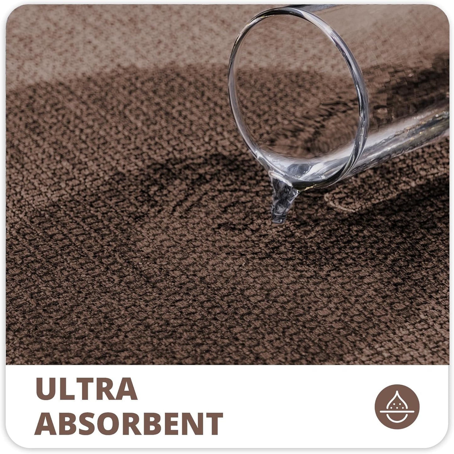 Bath Mat,Ultra Thin Bathroom Runner Rugs,Large Bath Mats for Bathroom,Quick Dry,Non-Slip,Machine Washable,Low Pile,Bath Rug,Shower Outside,Sink,Home Decor Accessories.Brown,2'x5'（24x60inch）