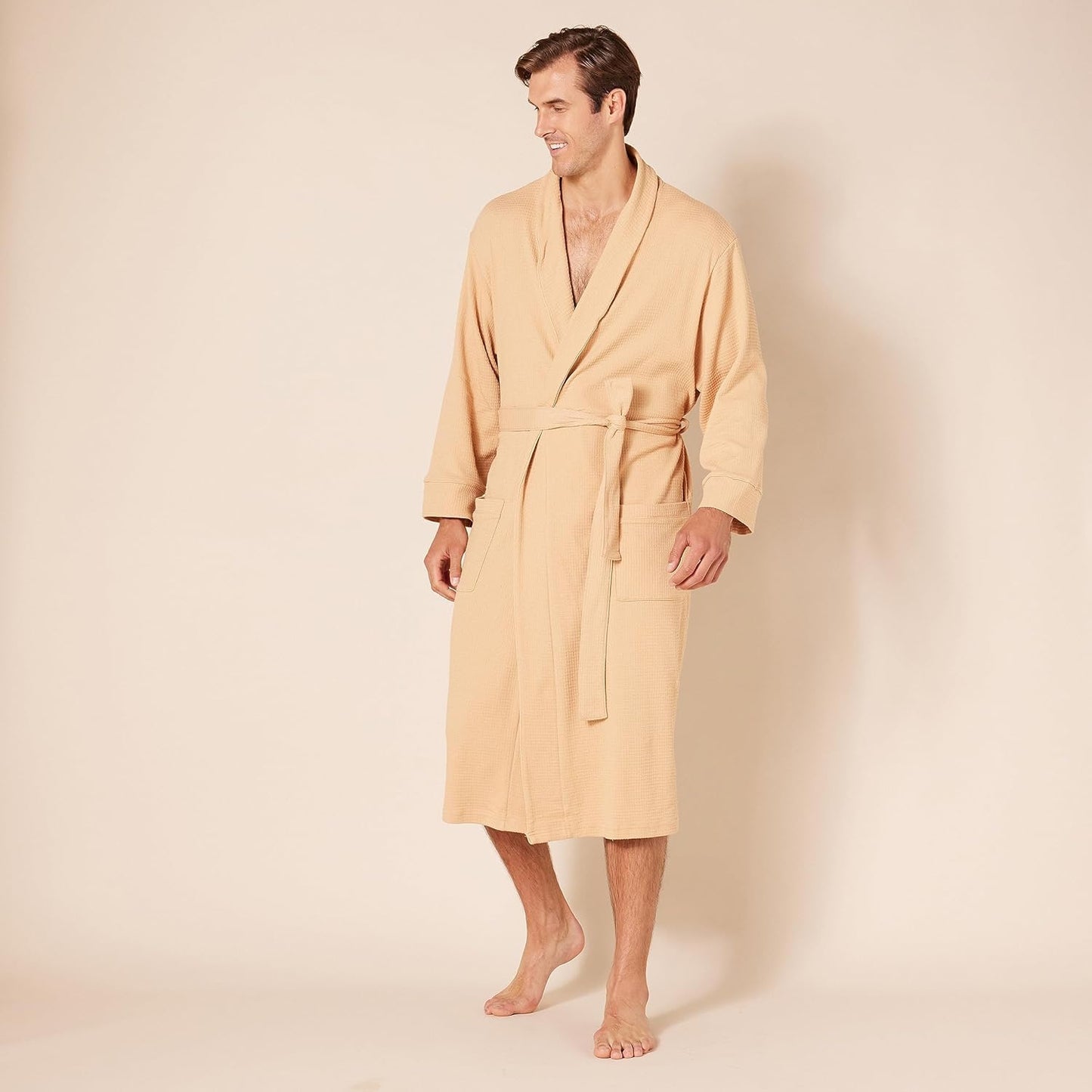 Amazon Essentials Mens Lightweight Waffle Bathrobe (Available in Big & Tall)