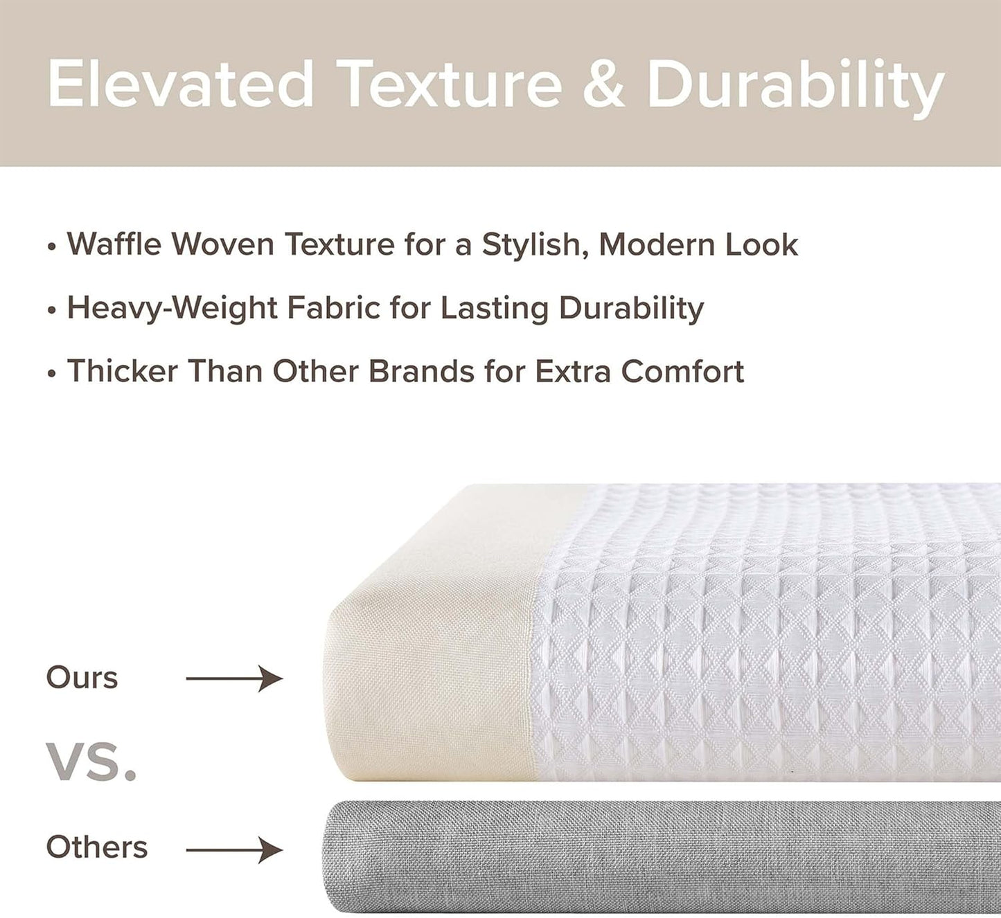 Madison Park Shower Curtain Spa Waffle Weave Long Shower Curtain for Bathroom 3M Scotchgard Moisture Management, Spa Quality Modern Shower Curtains for Bathroom, Long: 72x78 Cream