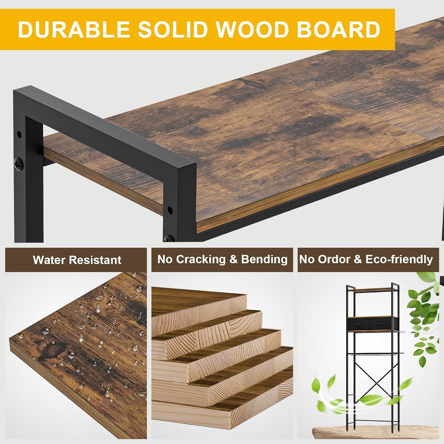 4-Tier Over Toilet Bathroom Organizer with 2 Drawers, Wooden Over Toilet Storage with Adjustable Shelf, Paper Holder, Hooks, 23.6" W Freestanding Bathroom Shelves Over Toilet Space Saver